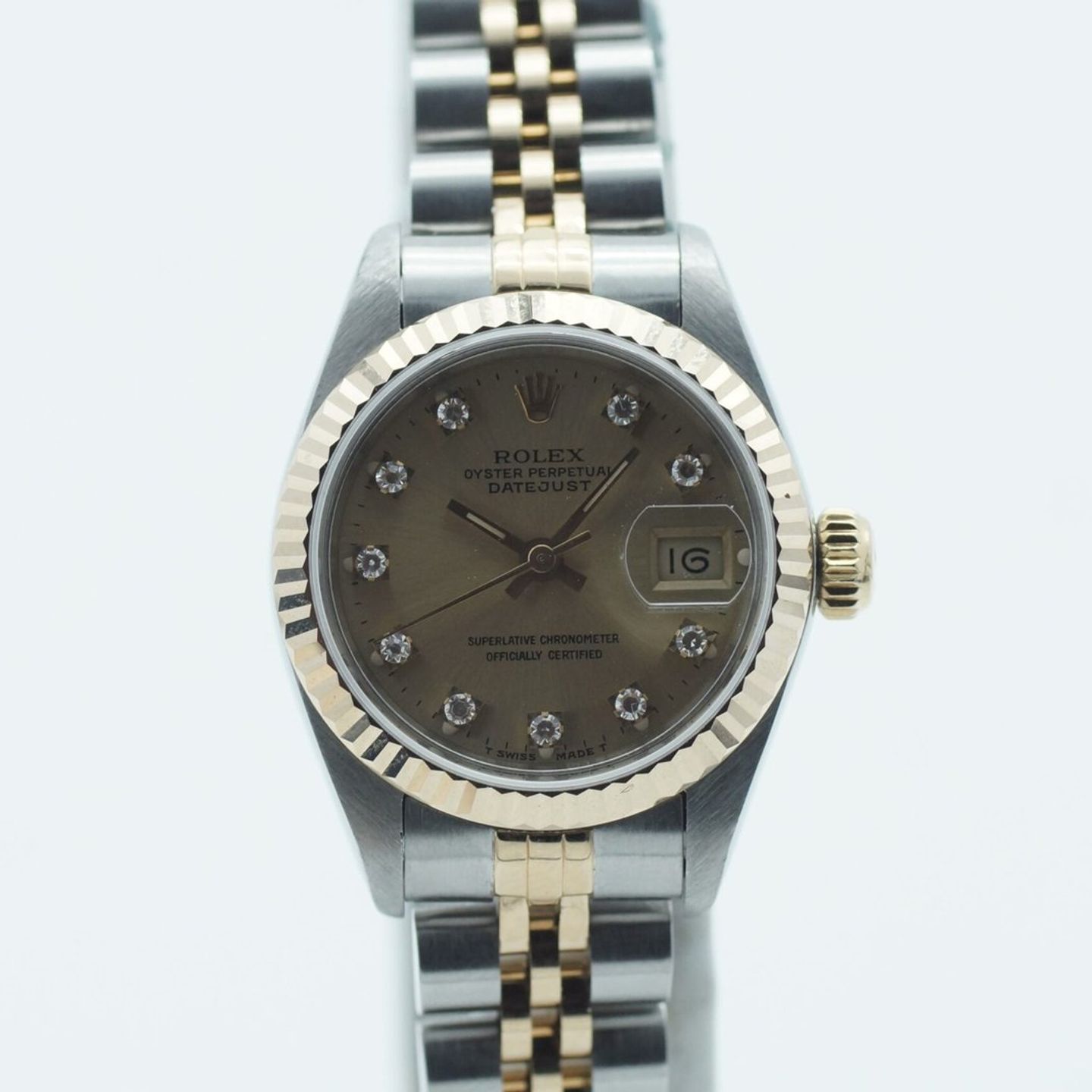 Rolex Lady-Datejust 69173 (1990) - Champagne dial 26 mm Gold/Steel case (2/8)