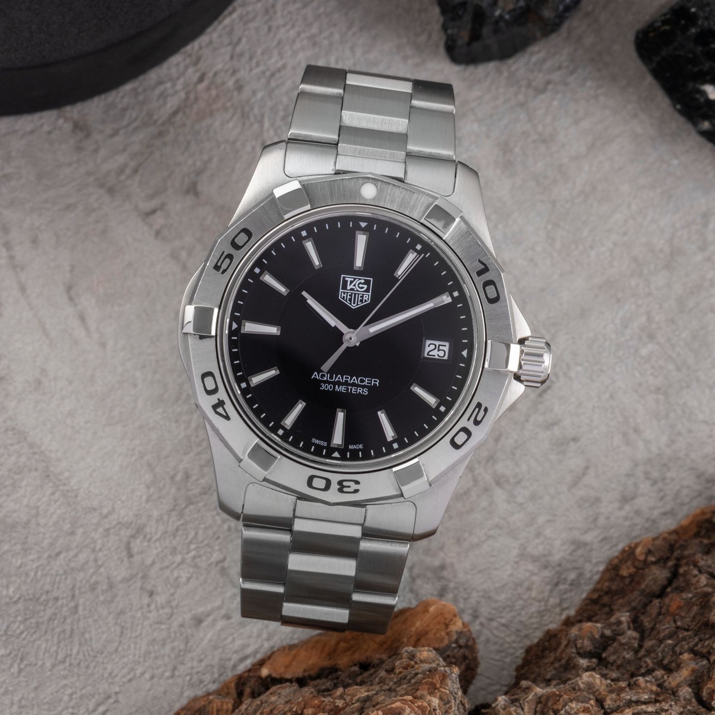 TAG Heuer Aquaracer 300M WAP1110 (2015) - Black dial 39 mm Steel case (1/8)