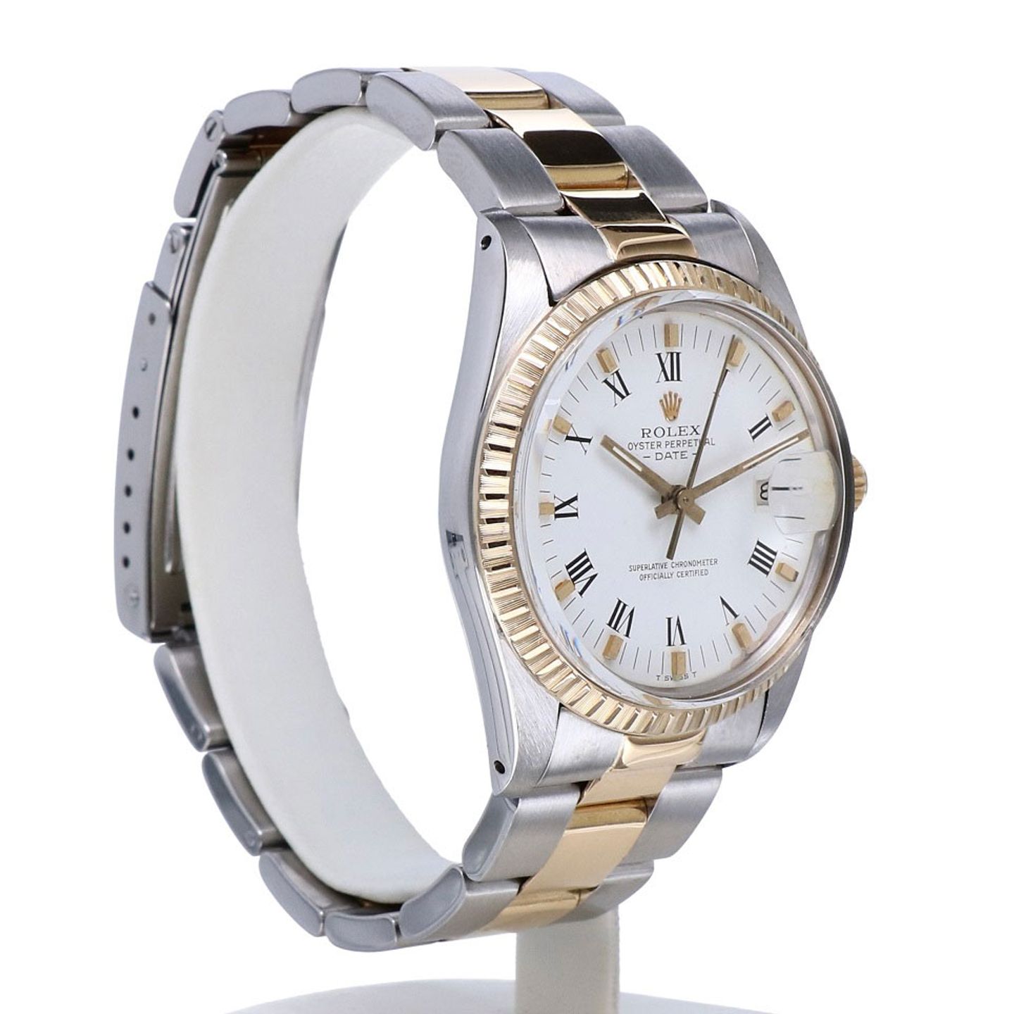 Rolex Oyster Perpetual Date 15053 (1983) - White dial 34 mm Gold/Steel case (6/8)