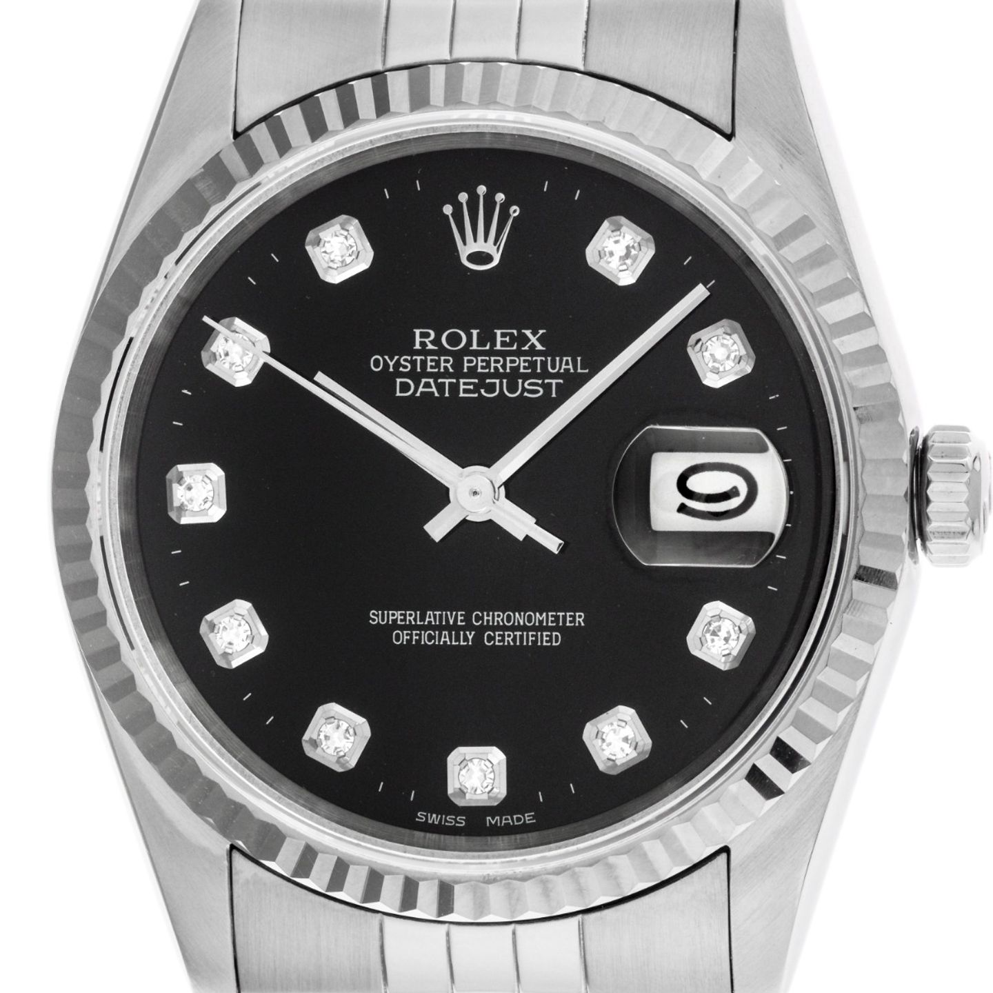 Rolex Datejust 36 16234 (1995) - Black dial 36 mm Steel case (1/8)