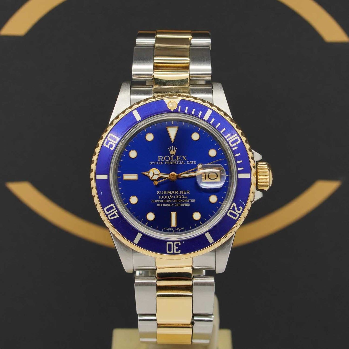 Rolex Submariner Date 16803 (1995) - Blue dial 40 mm Gold/Steel case (1/7)