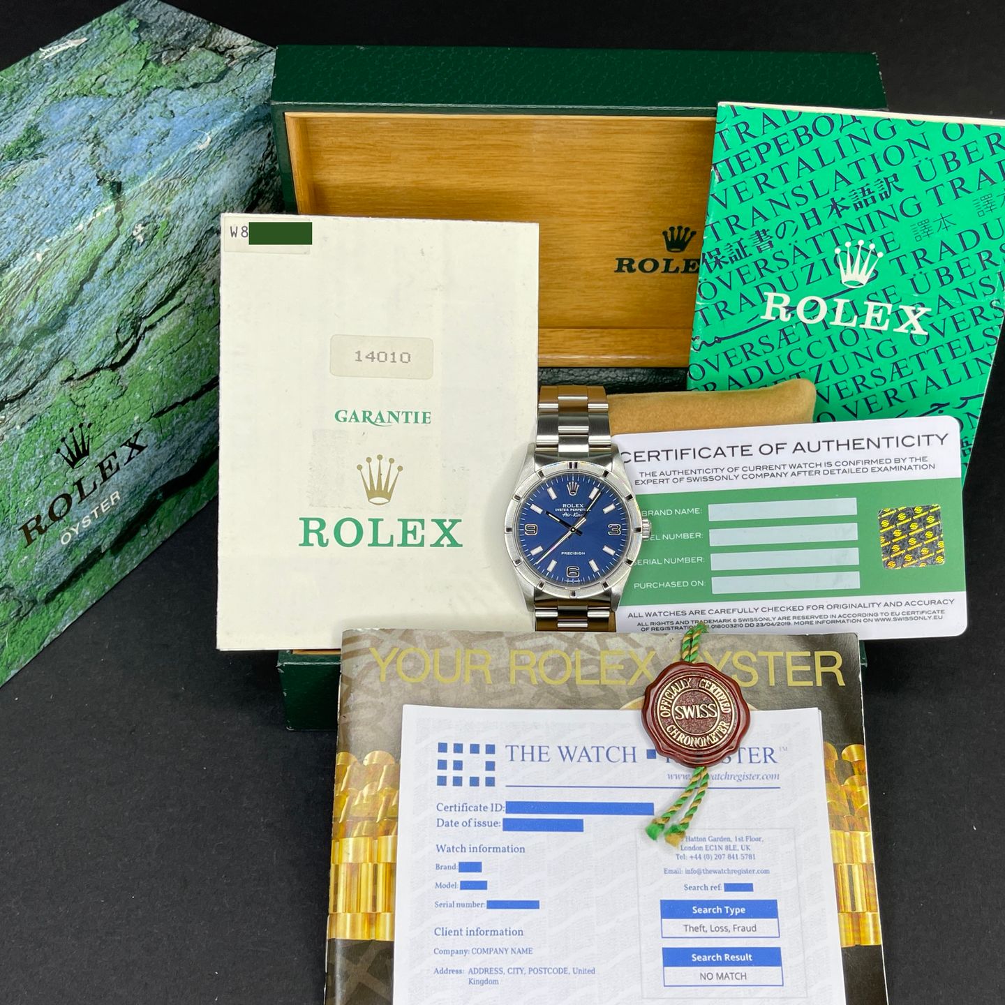 Rolex Air-King 14010 (1995) - Blauw wijzerplaat 34mm Staal (2/8)