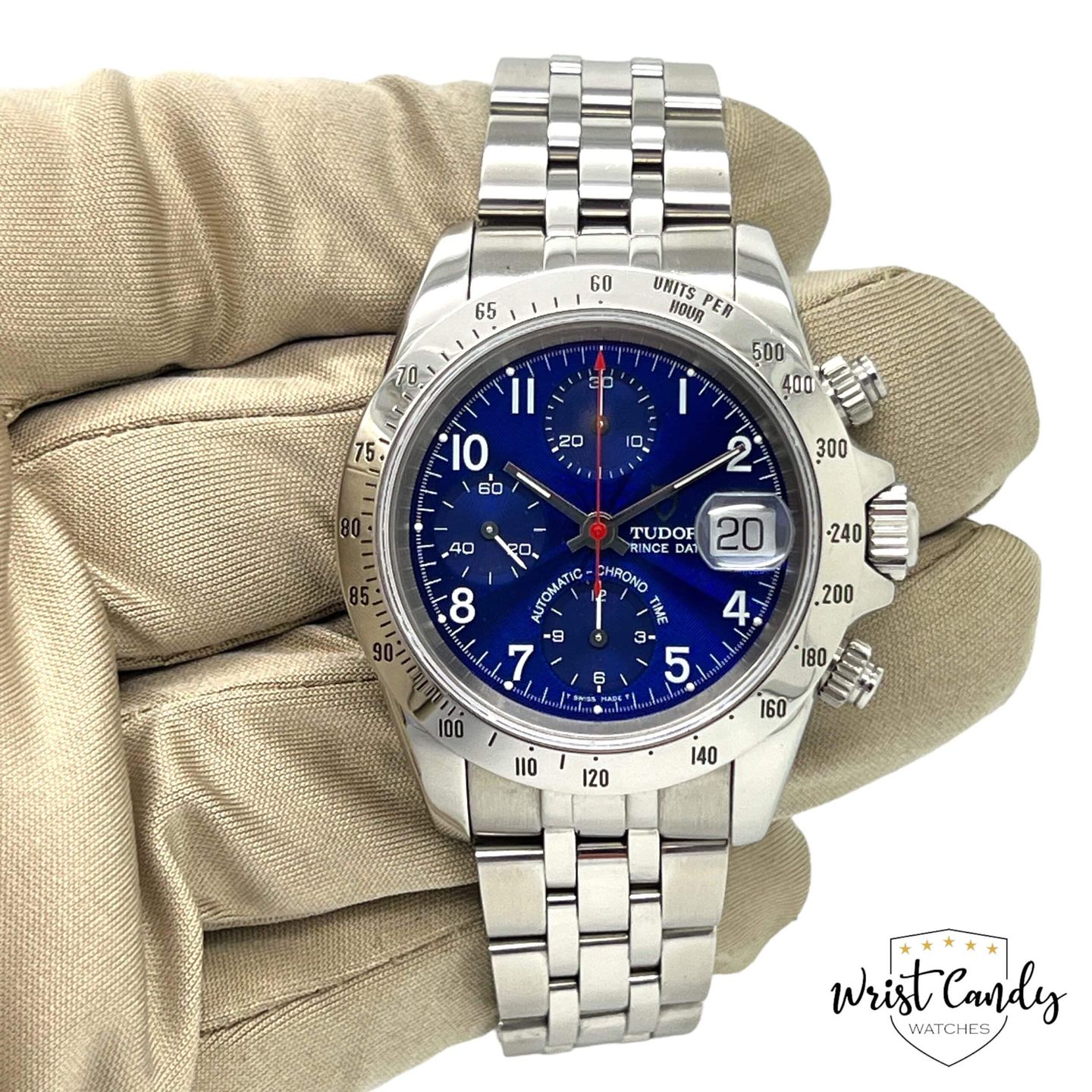 Tudor Prince Date 79280 (2002) - Blue dial 40 mm Steel case (7/8)