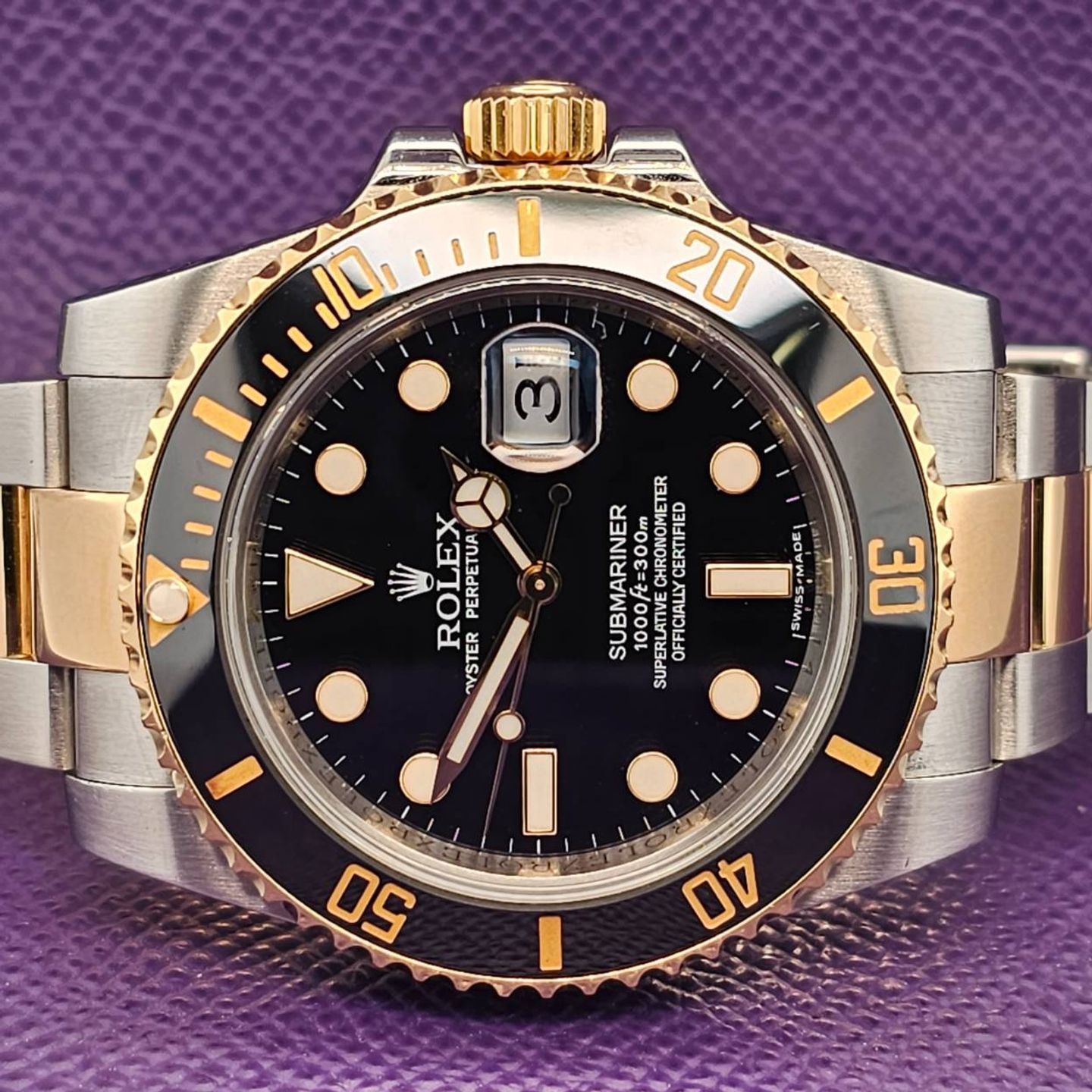 Rolex Submariner Date 116613LN (2013) - Zwart wijzerplaat 40mm Goud/Staal (3/5)