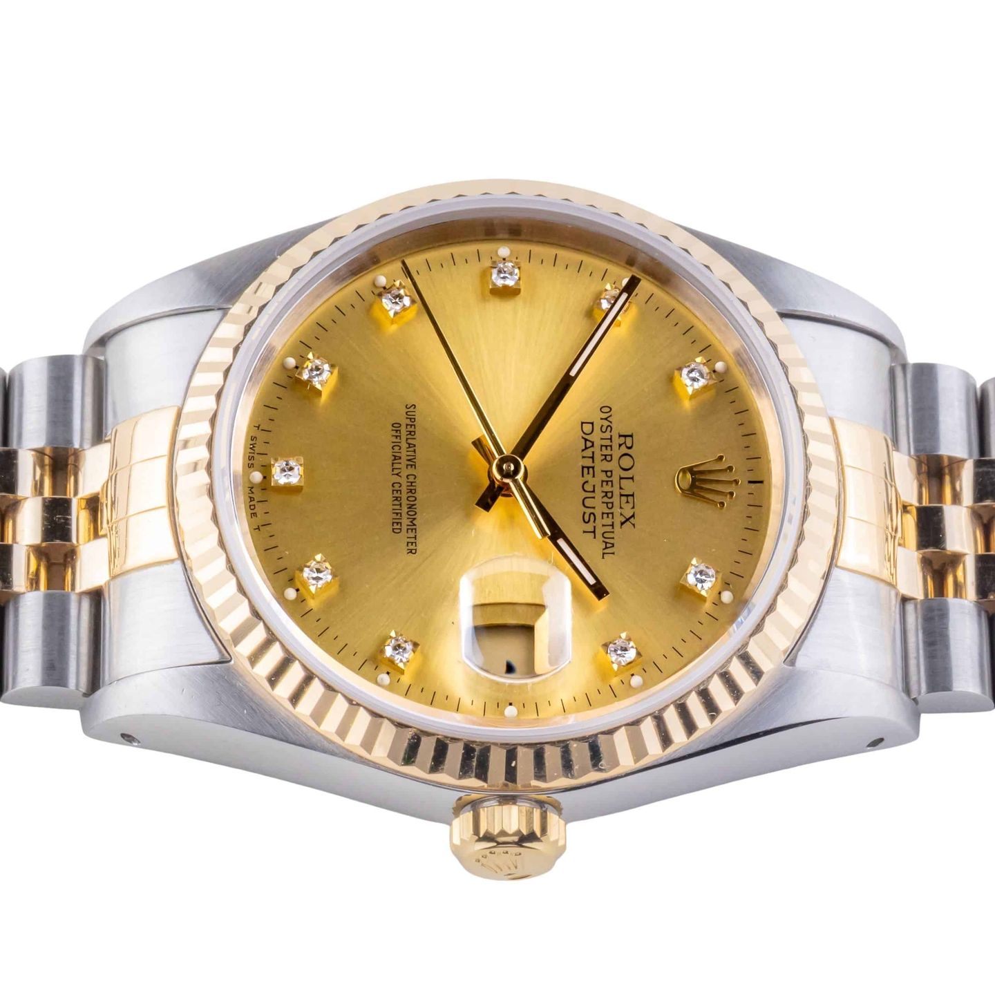 Rolex Datejust 36 16233 (1993) - Champagne dial 36 mm Gold/Steel case (6/8)