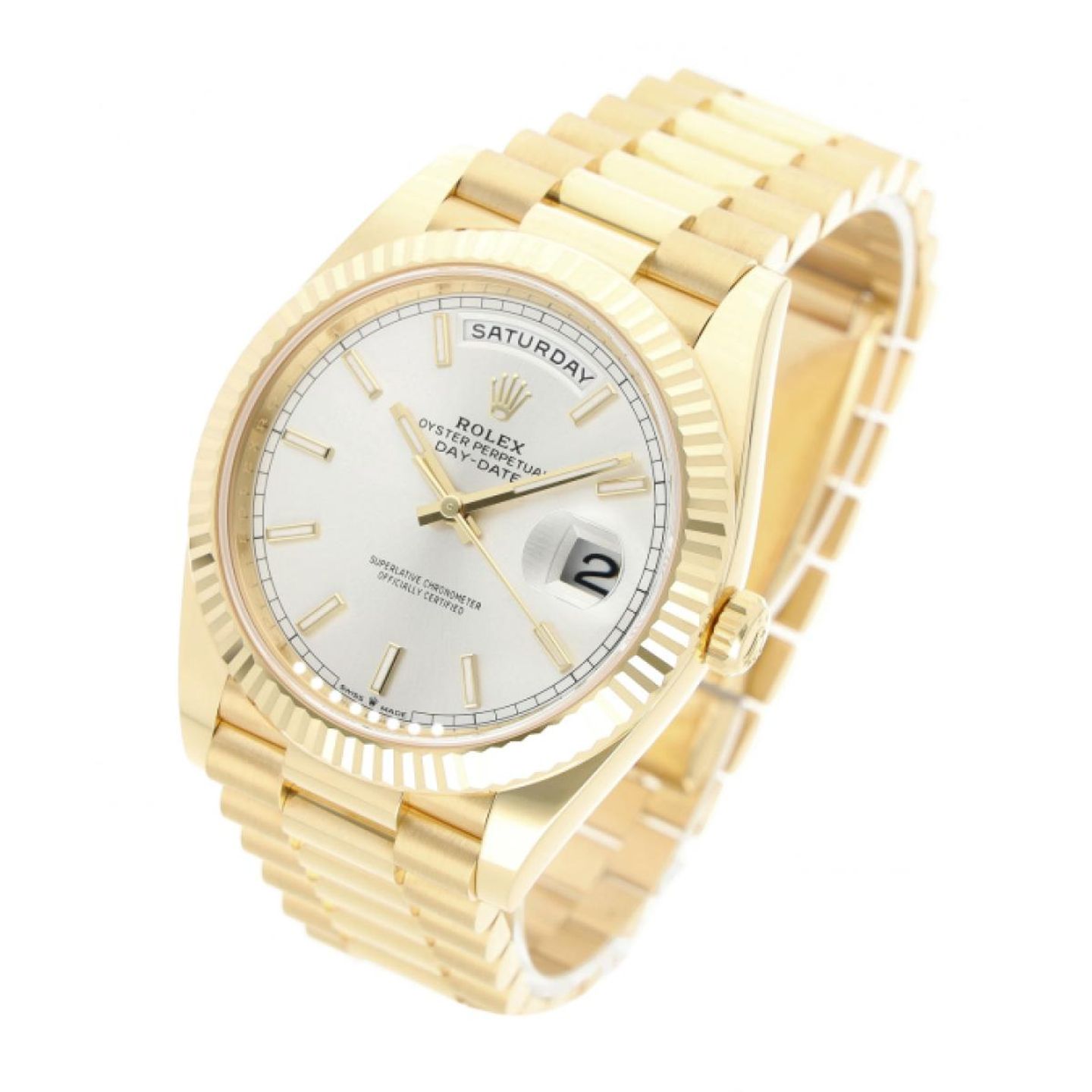 Rolex Day-Date 40 228238 (2023) - Silver dial 40 mm Yellow Gold case (2/5)