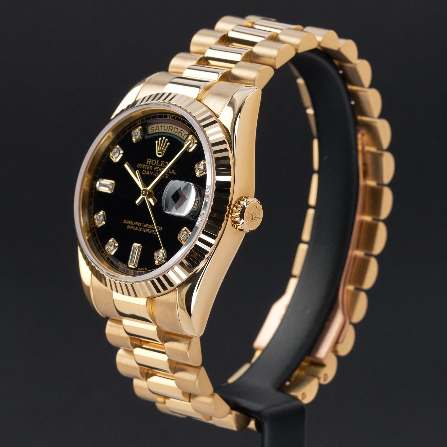 Rolex Day-Date 36 118238 (2000) - Black dial 36 mm Yellow Gold case (4/8)