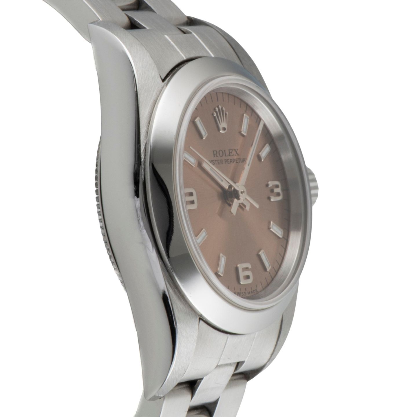 Rolex Oyster Perpetual 76080 (1999) - Roze wijzerplaat 24mm Staal (7/8)