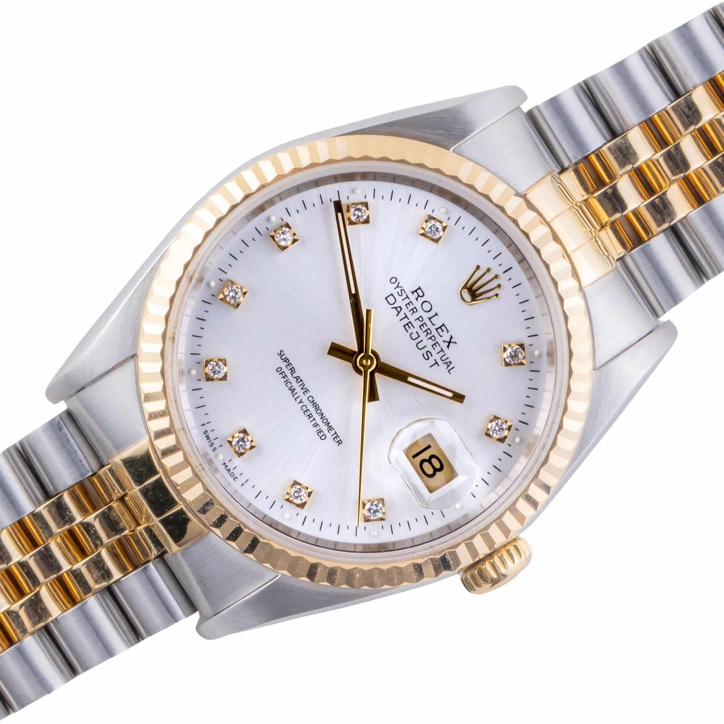 Rolex Datejust 36 16233 (1991) - White dial 36 mm Gold/Steel case (1/8)