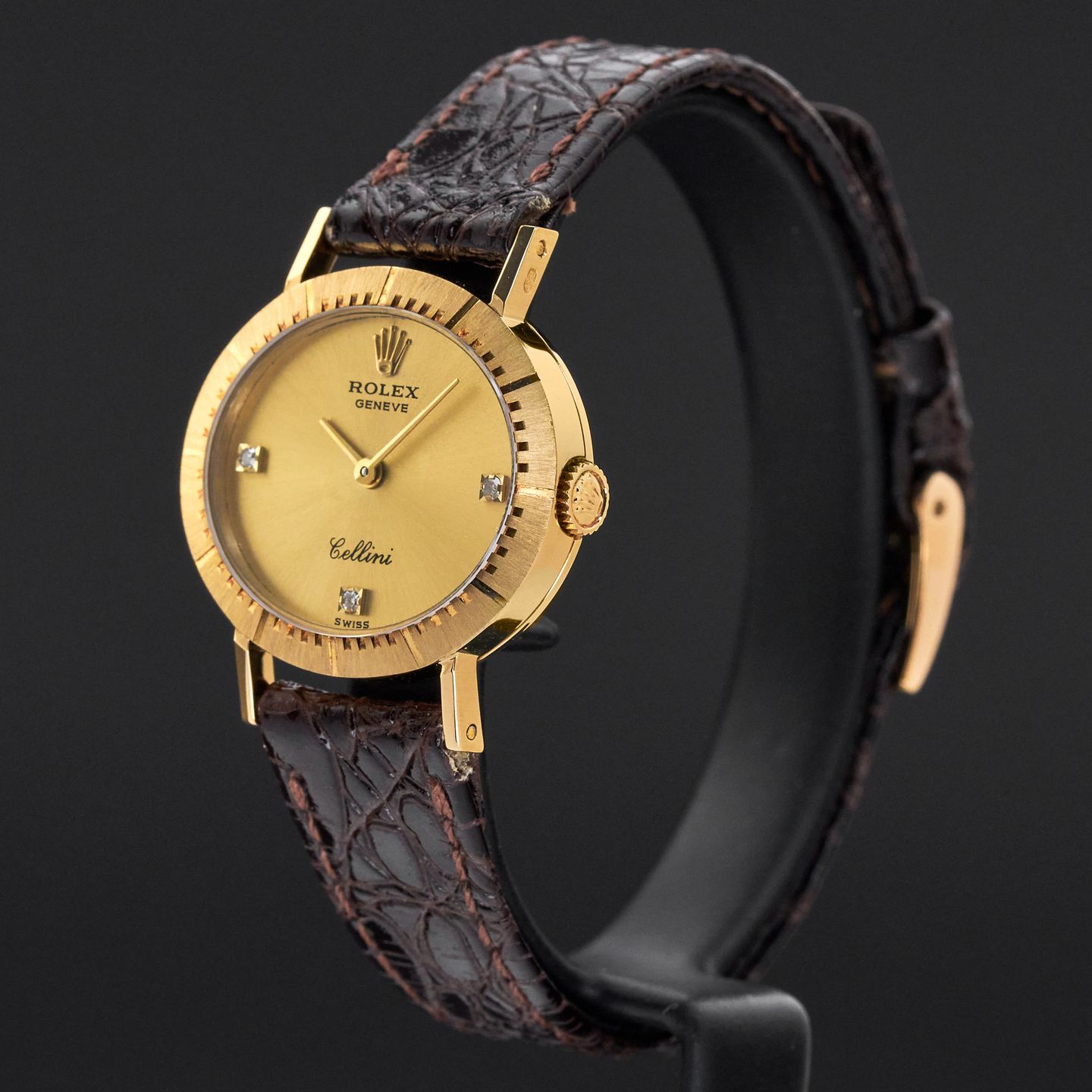 Rolex Cellini 4081 (1981) - Champagne dial 25 mm Yellow Gold case (4/8)