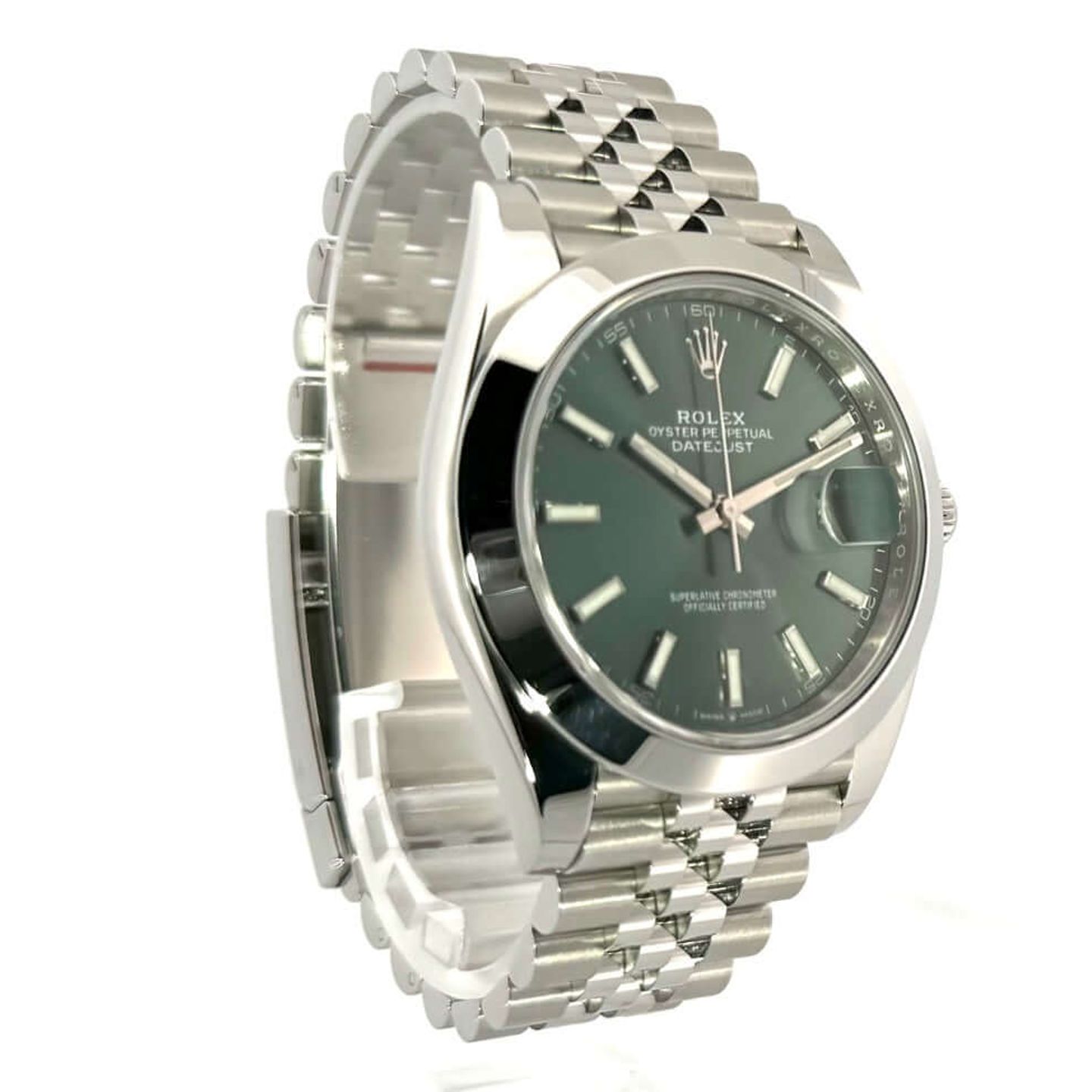 Rolex Datejust 41 126300 (2024) - Groen wijzerplaat 41mm Staal (3/7)