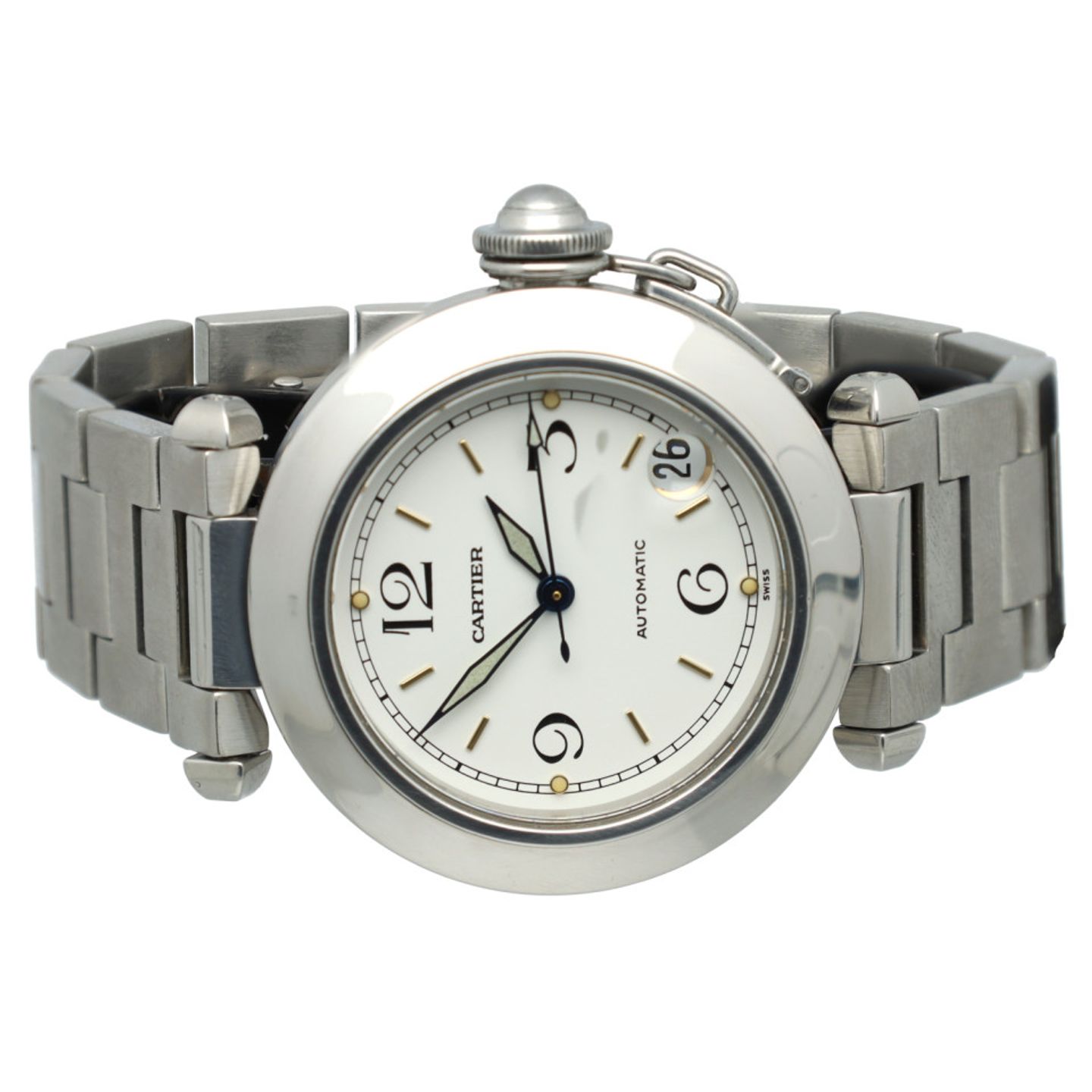 Cartier Pasha C 2324 (1997) - White dial 35 mm Steel case (3/7)