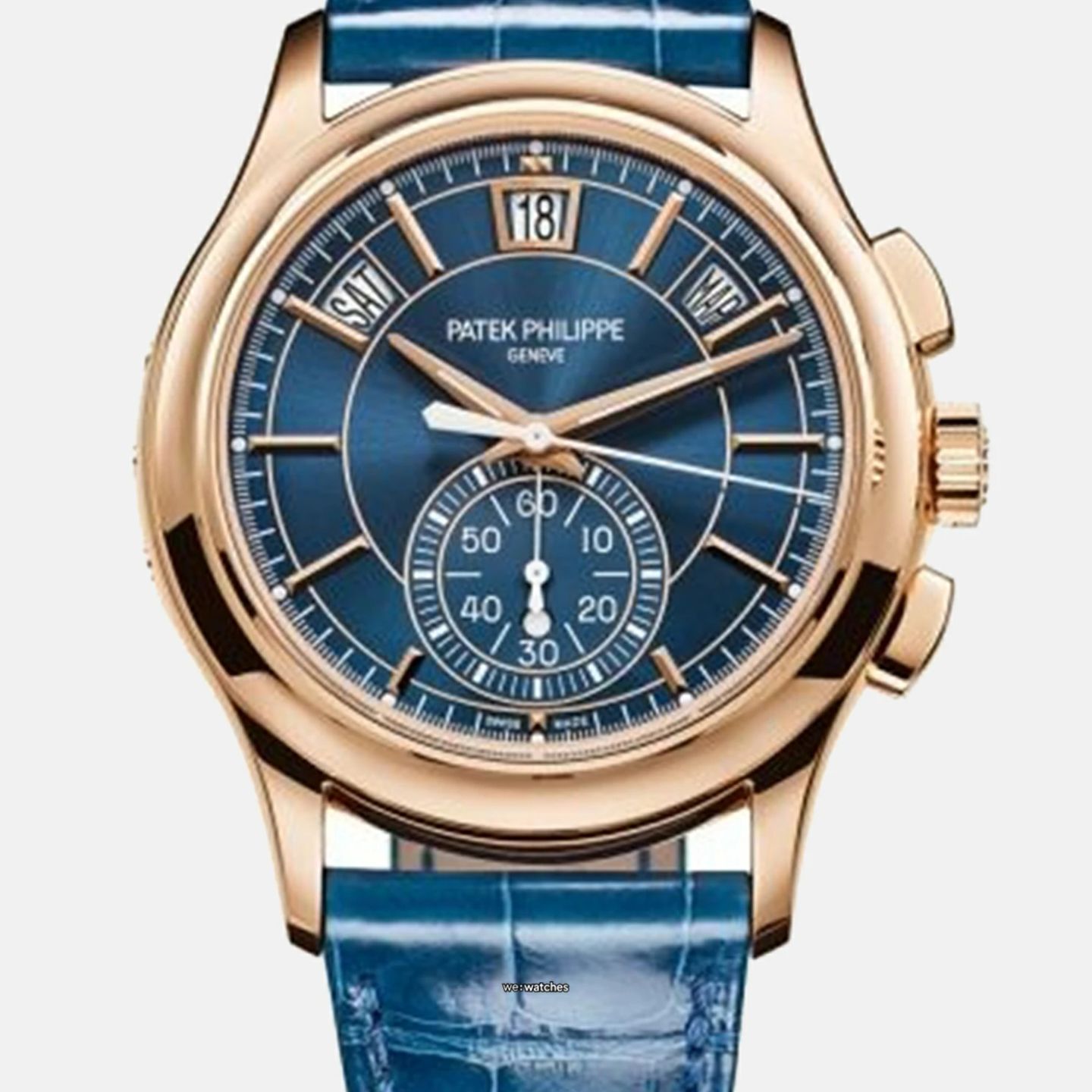 Patek Philippe Annual Calendar Chronograph 5905R-010 (2024) - Blauw wijzerplaat 42mm Roségoud (1/1)