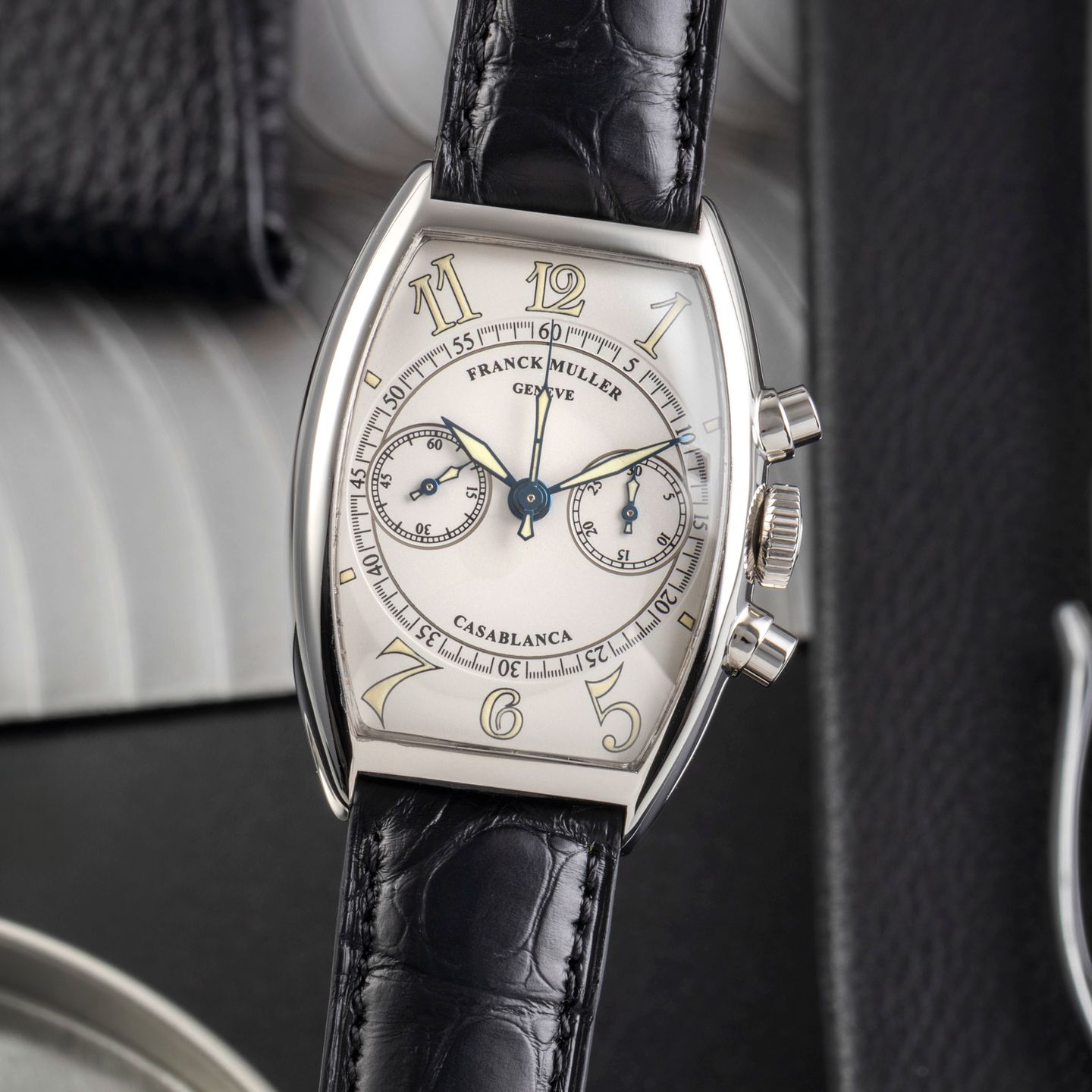 Franck Muller Casablanca 5850 C CC (1998) - White dial 32 mm Steel case (3/8)