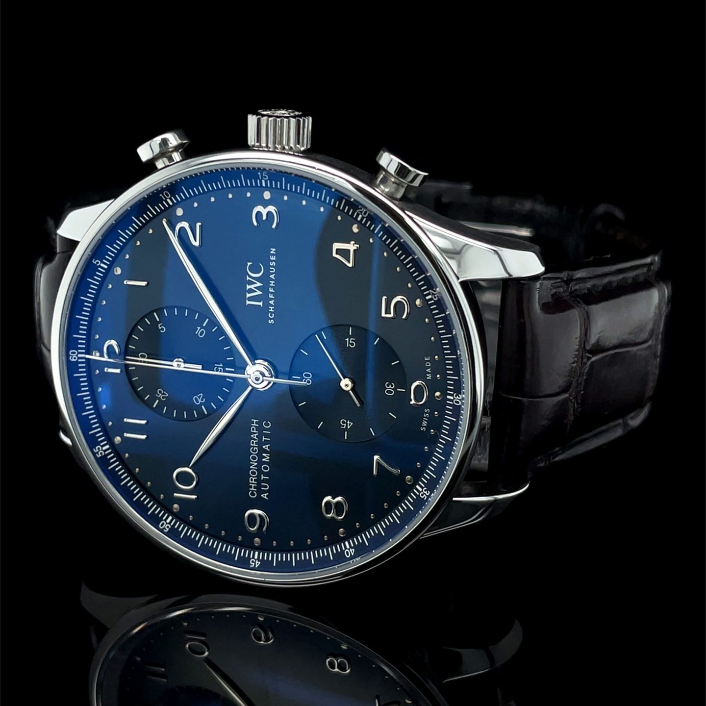 IWC Portuguese Chronograph IW371606 (2020) - Blue dial 41 mm Steel case (6/8)