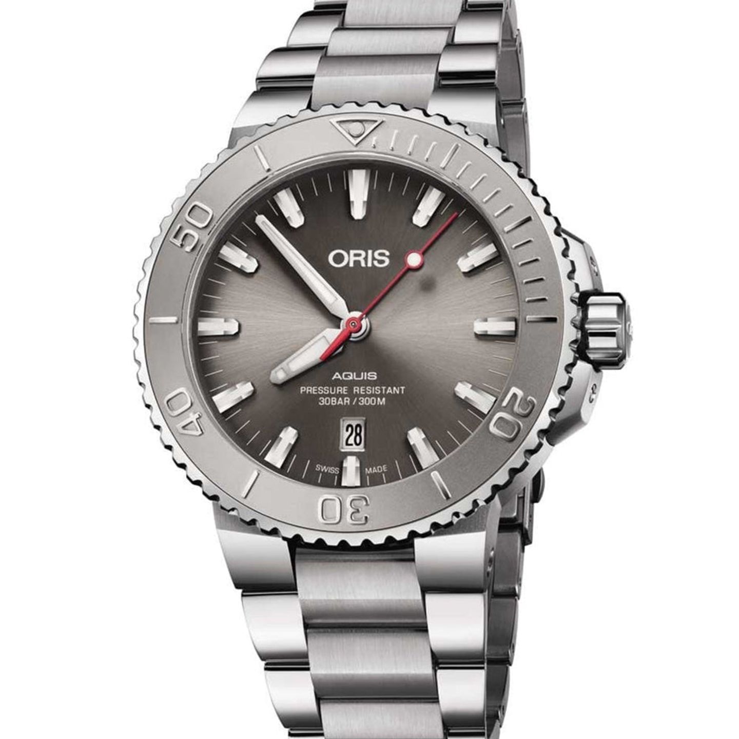 Oris Aquis Date 01 733 7730 4153-07 8 24 05PEB (2026) - Grijs wijzerplaat 44mm Staal (1/1)