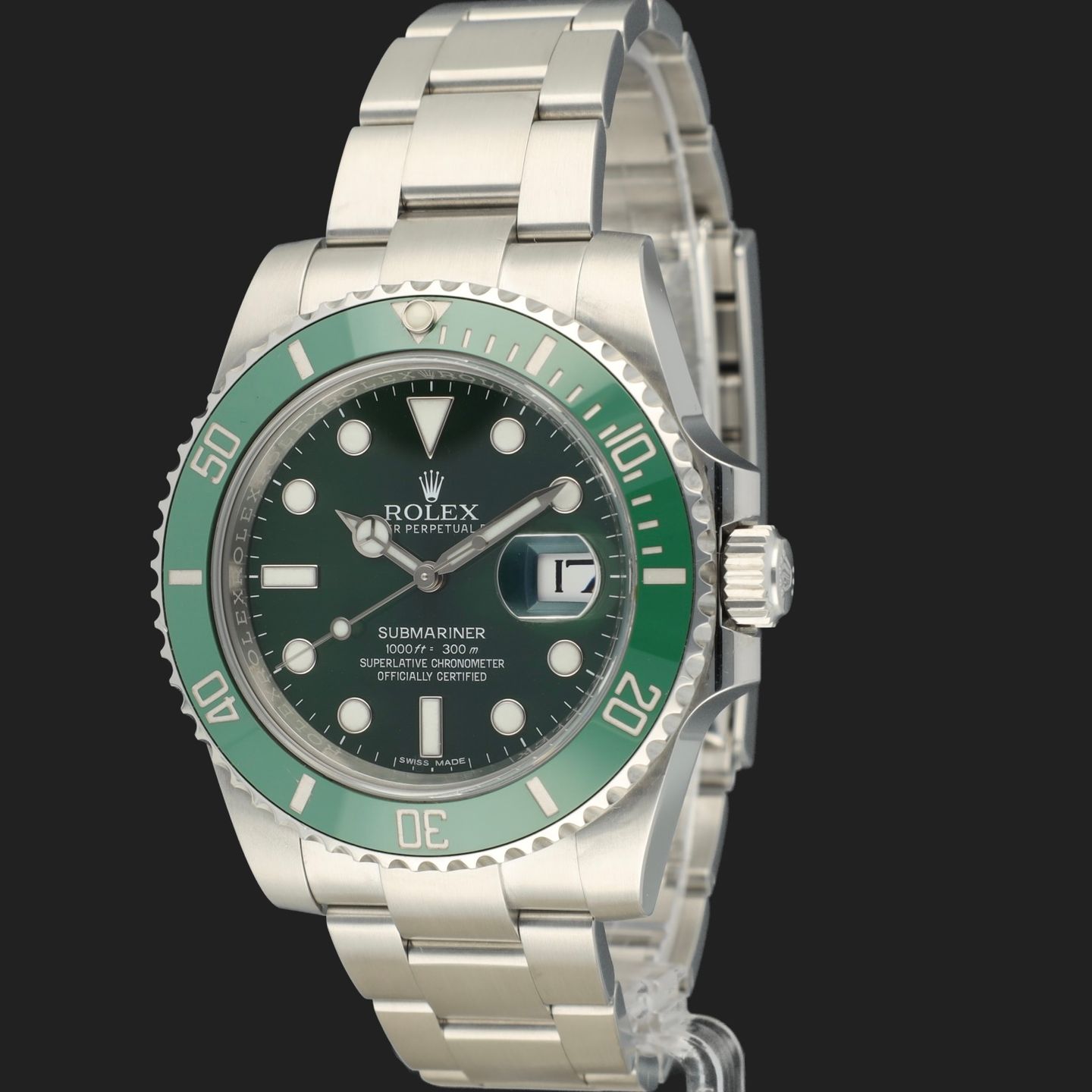 Rolex Submariner Date 116610LV (2016) - Groen wijzerplaat 40mm Staal (1/7)