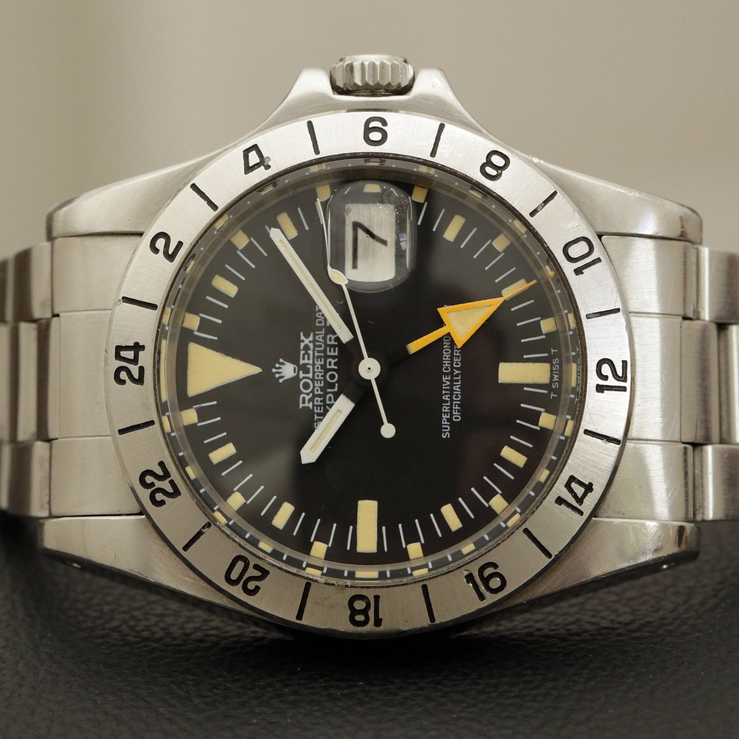 Rolex Explorer II 1655 (1974) - Zwart wijzerplaat 47mm Staal (2/7)