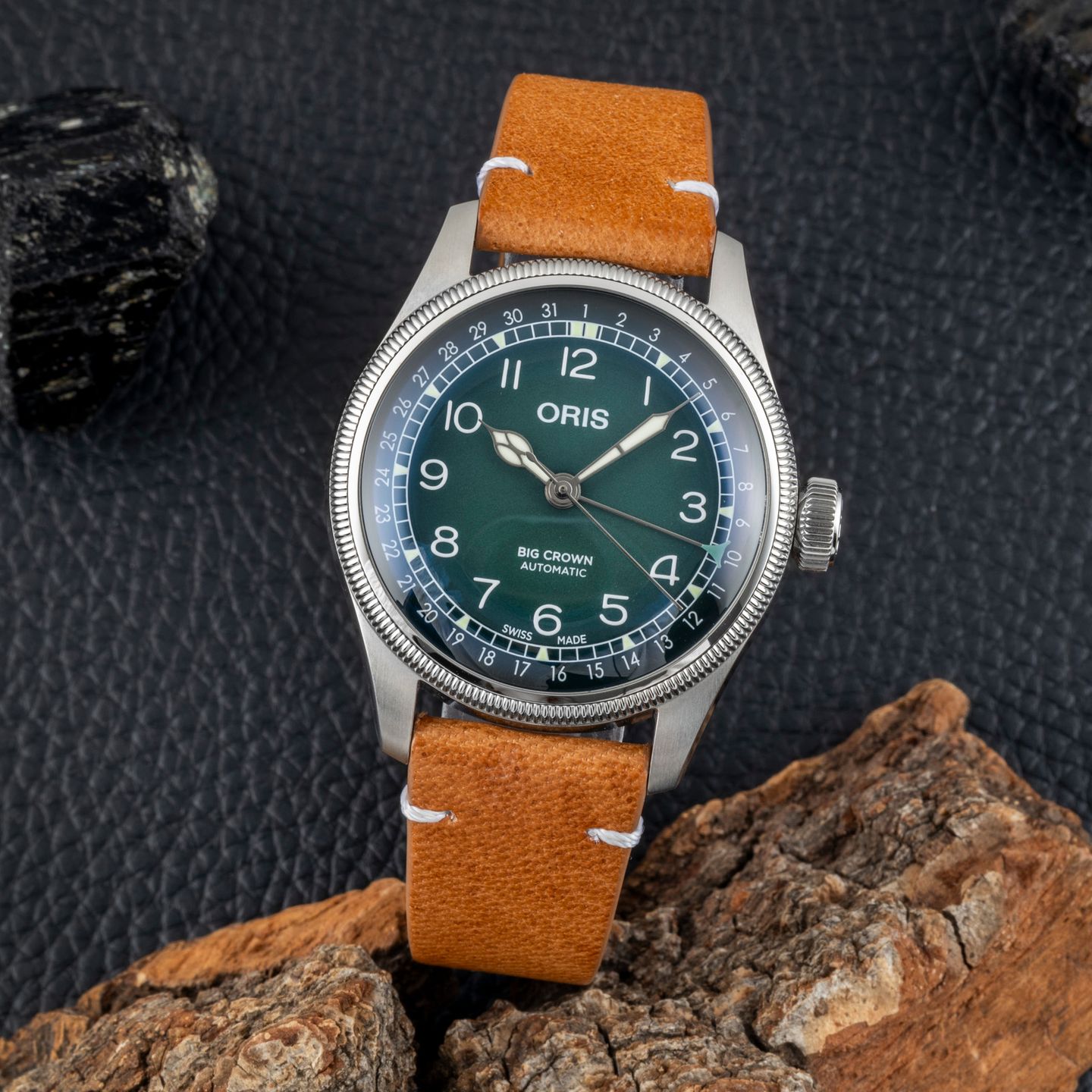 Oris Big Crown Pointer Date 01 754 7779 4067-Set (Unknown (random serial)) - Green dial 38 mm Steel case (1/8)