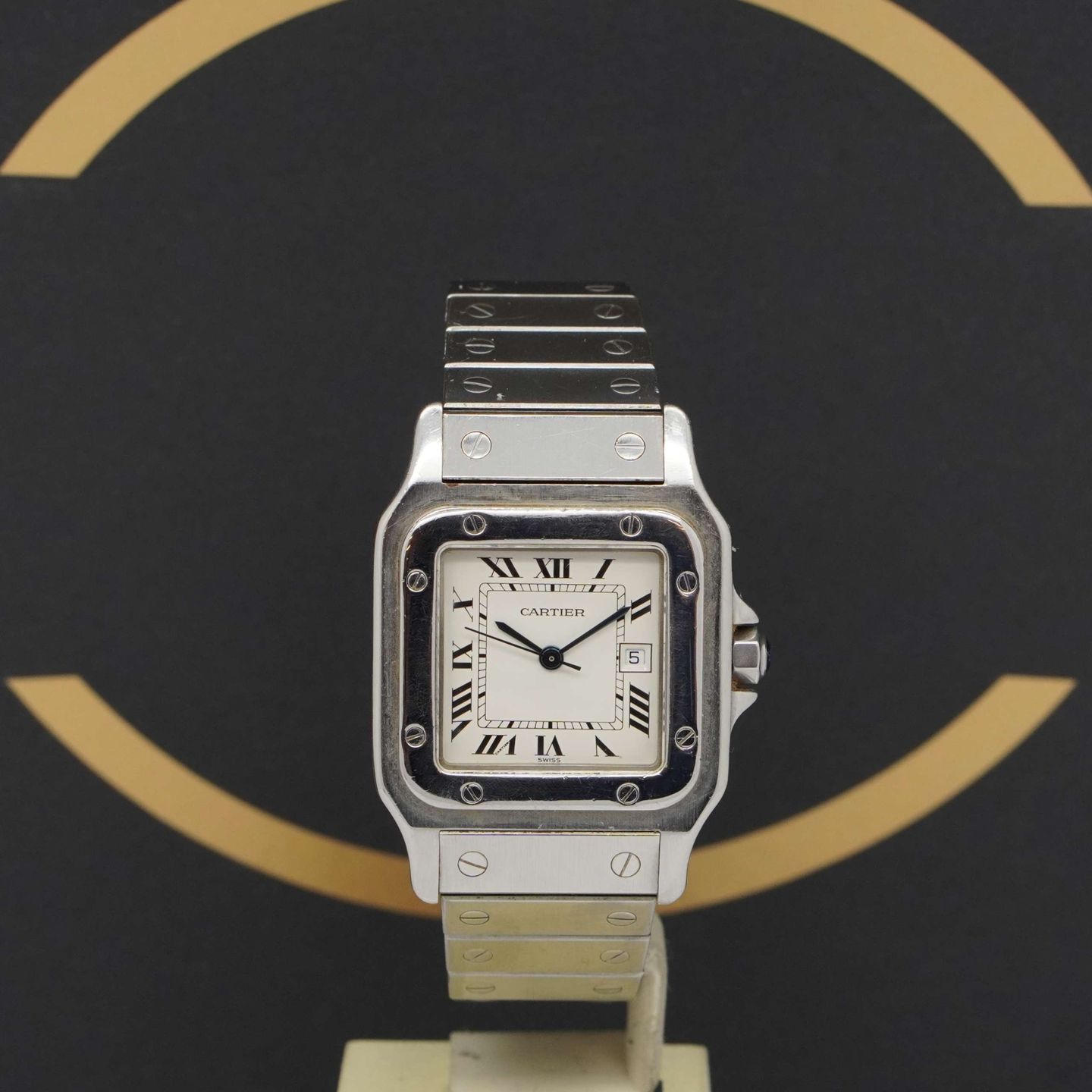 Cartier Santos 2960 (1985) - White dial 29 mm Steel case (1/8)