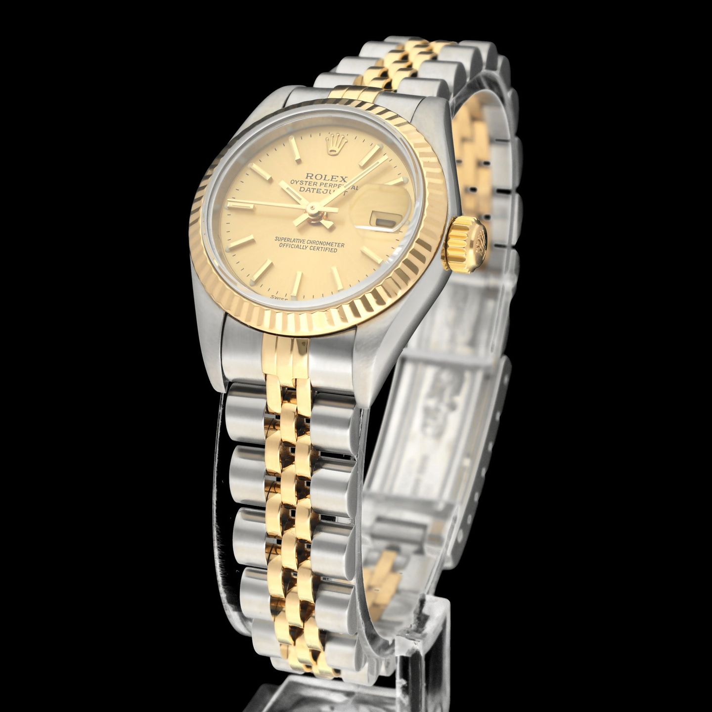 Rolex Lady-Datejust 79173 (2001) - Champagne dial 26 mm Gold/Steel case (2/8)