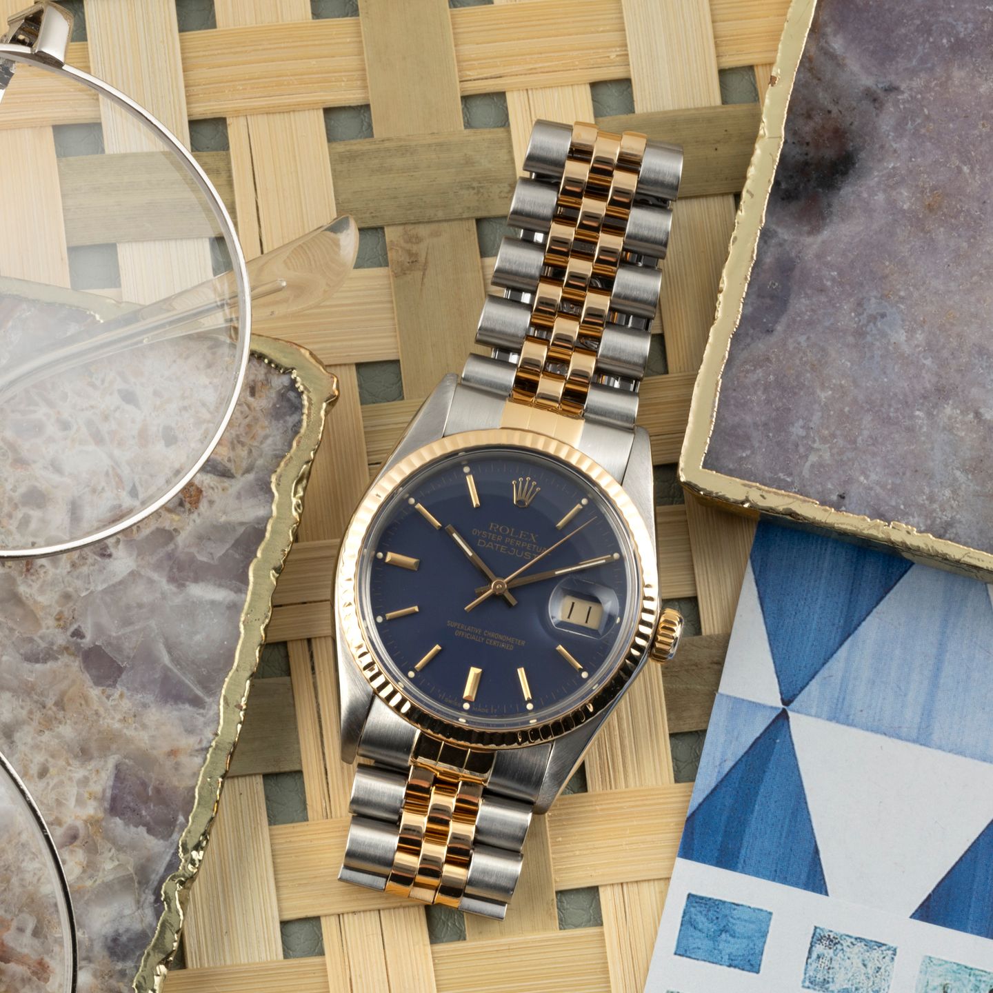 Rolex Datejust 36 16013 (1985) - Blauw wijzerplaat 36mm Goud/Staal (1/8)