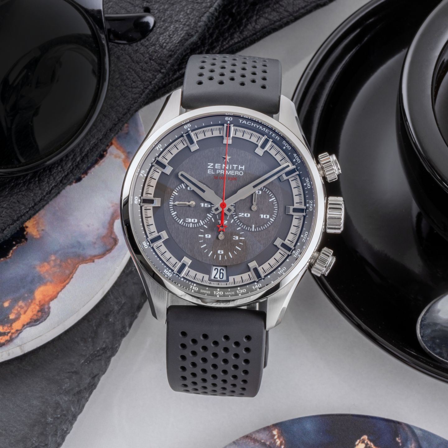 Zenith El Primero Sport 03.2280.400/91.R576 (2015) - Grijs wijzerplaat 45mm Staal (1/8)