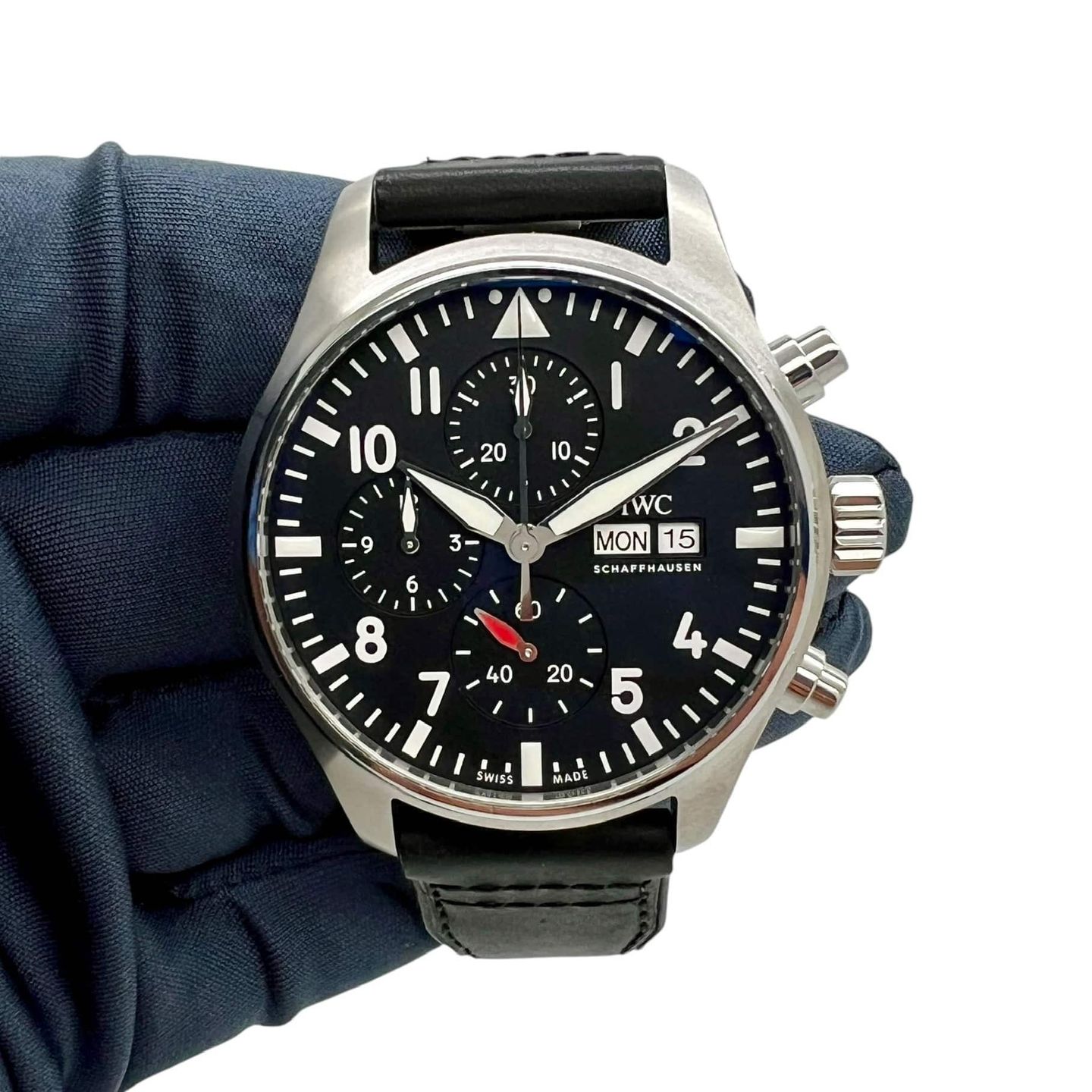 IWC Pilot Chronograph IW378001 (2023) - Black dial 43 mm Steel case (7/8)