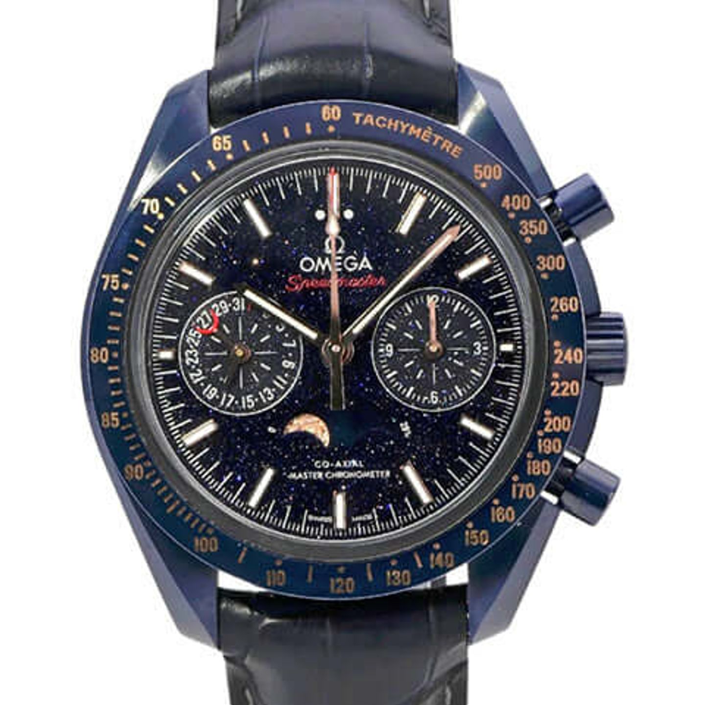Omega Speedmaster Moonphase 304.93.44.52.03.002 (2022) - Blue dial 44 mm Ceramic case (1/8)