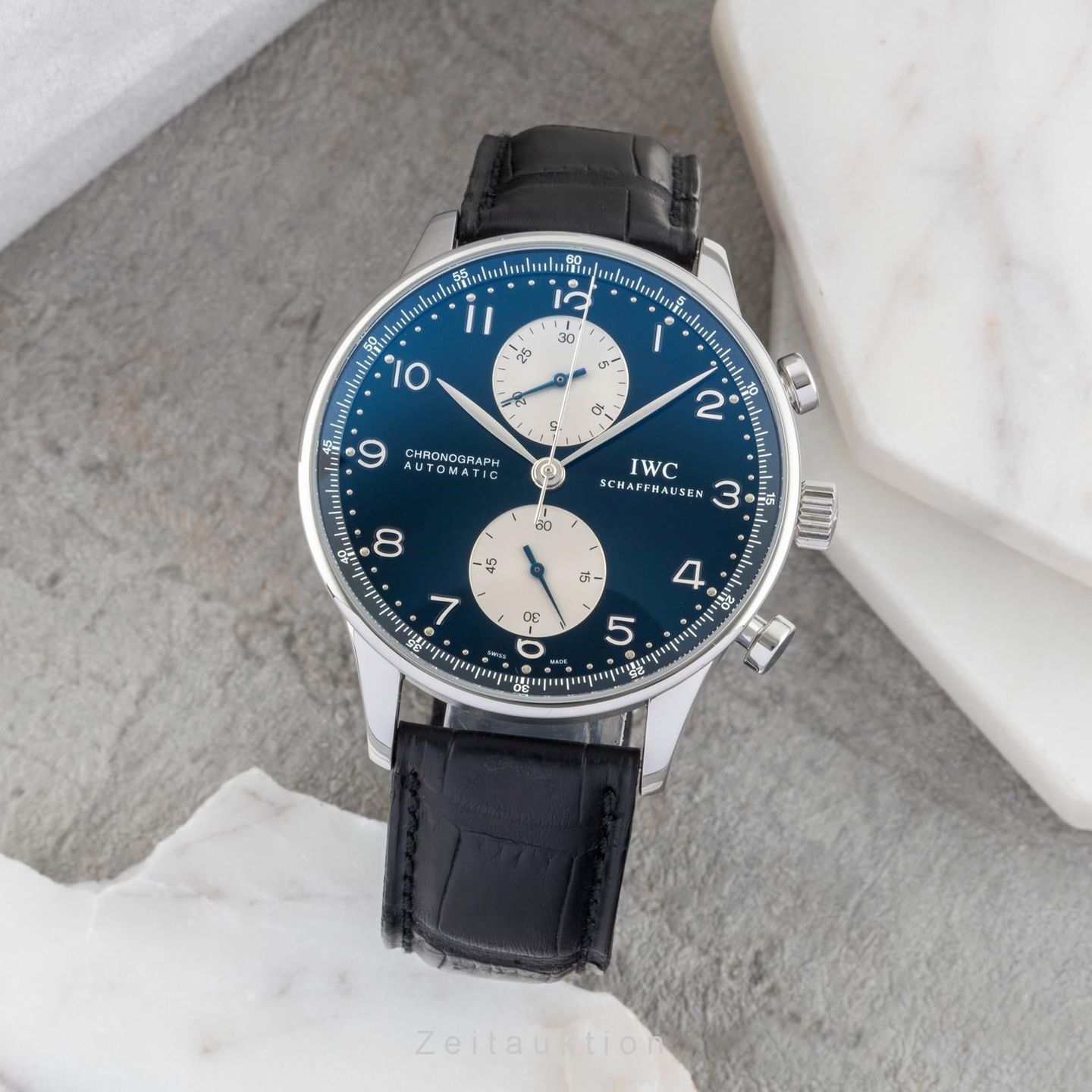IWC Portuguese Chronograph IW371404 (Unknown (random serial)) - Black dial 41 mm Steel case (3/8)