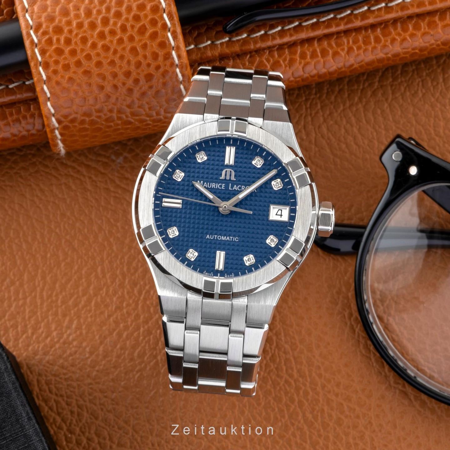 Maurice Lacroix Aikon AI6006-SS002-450-1 (Unknown (random serial)) - Blue dial 35 mm Steel case (3/8)