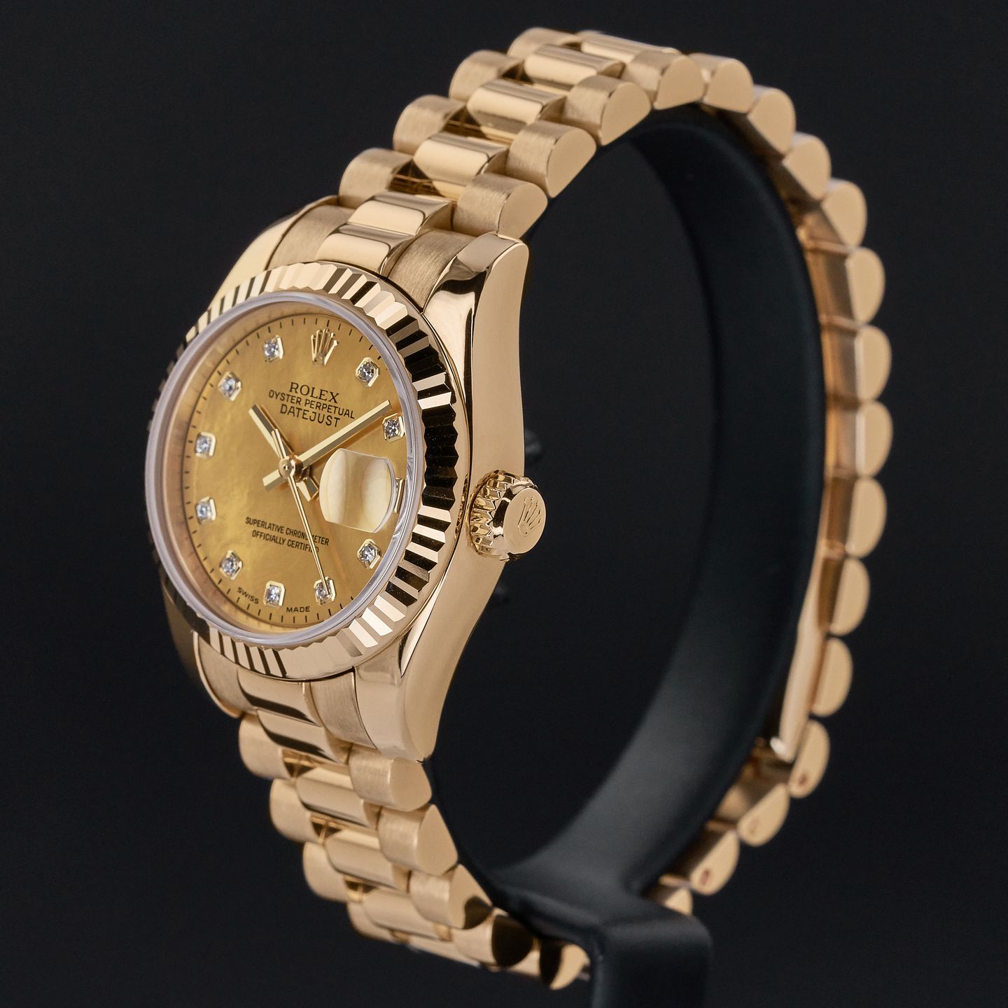 Rolex Lady-Datejust 179178 (2002) - Champagne wijzerplaat 26mm Geelgoud (4/8)