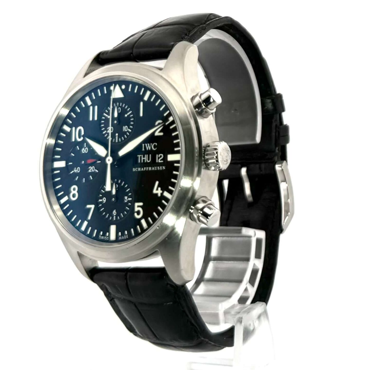 IWC Pilot Chronograph IW371701 (2009) - Zwart wijzerplaat 42mm Staal (3/8)