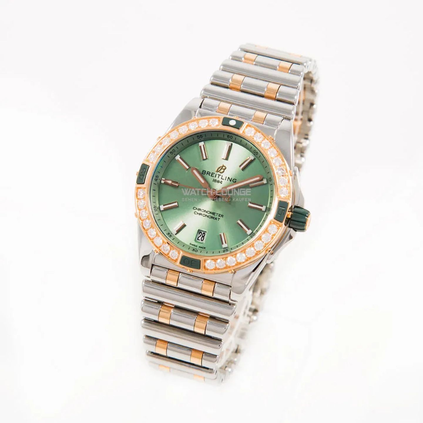 Breitling Chronomat 38 U17356531L1U1 (2026) - Pink dial 38 mm Gold/Steel case (5/8)