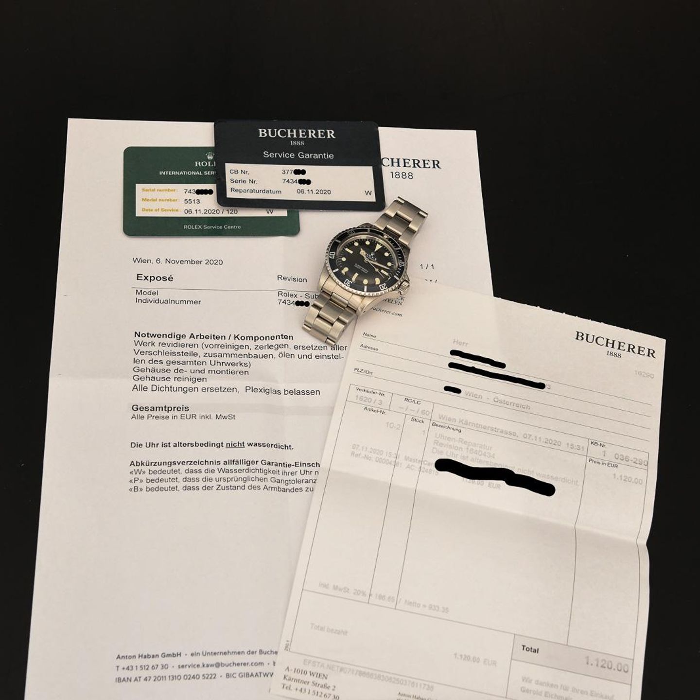 Rolex Submariner No Date 5513 (1982) - Zwart wijzerplaat 40mm Staal (5/8)