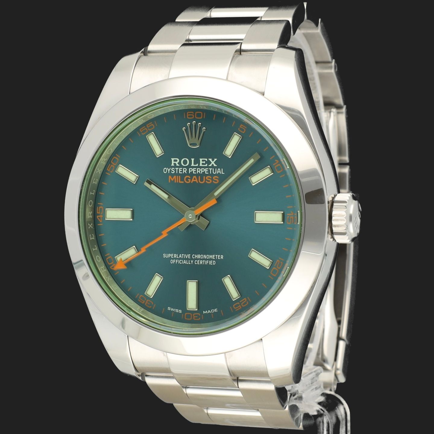 Rolex Milgauss 116400GV (2018) - Blauw wijzerplaat 40mm Staal (1/8)