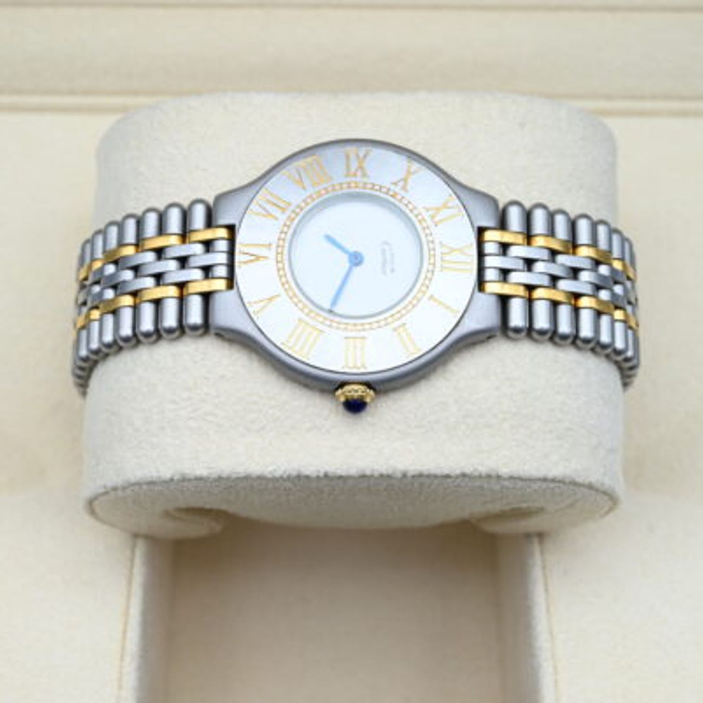 Cartier 21 Must de Cartier 9010 (Unknown (random serial)) - White dial 31 mm Gold/Steel case (4/6)