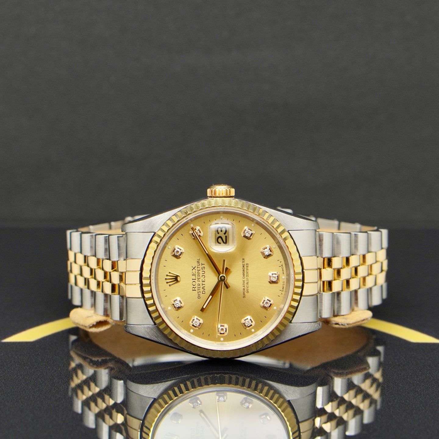 Rolex Datejust 36 16233 (1998) - Gold dial 36 mm Gold/Steel case (4/7)