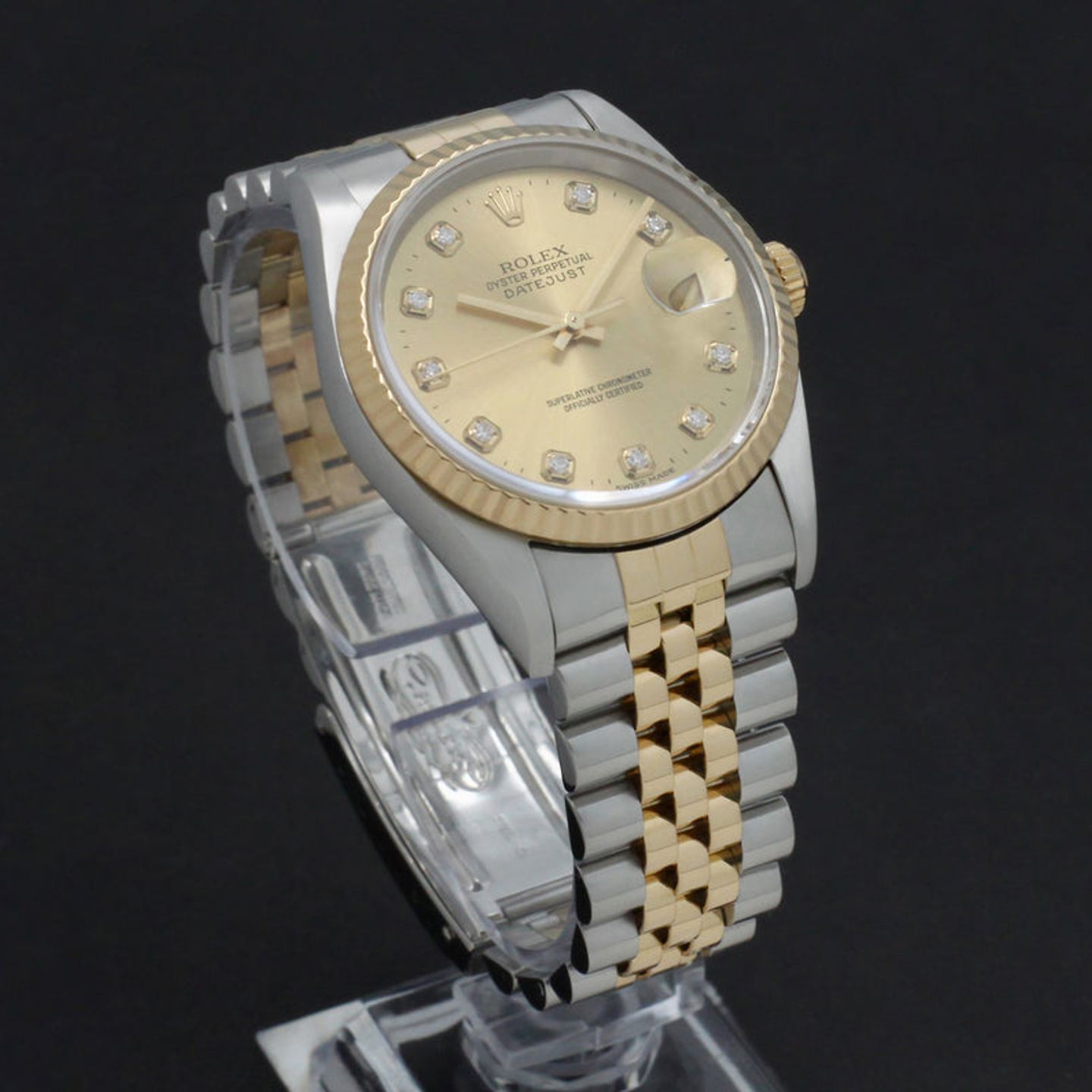 Rolex Datejust 36 16233 (2000) - Gold dial 36 mm Gold/Steel case (6/7)