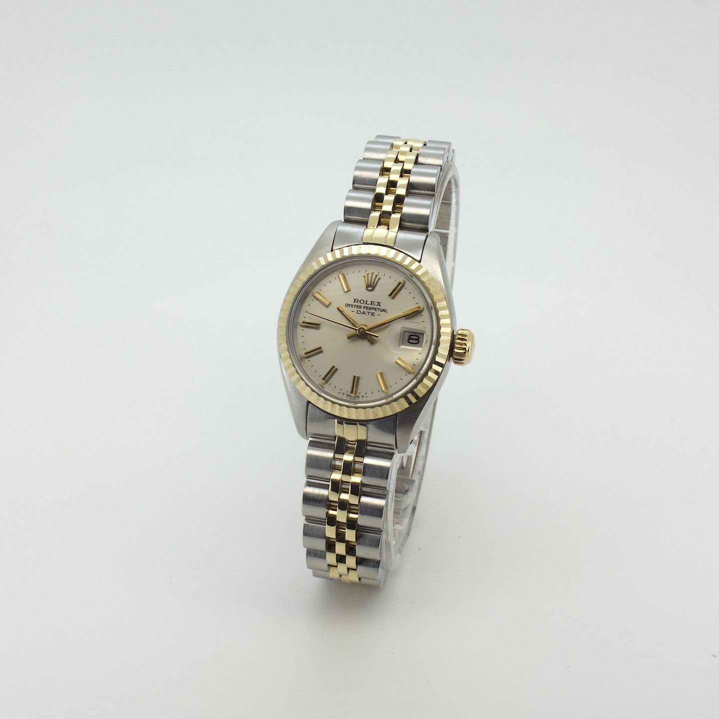 Rolex Lady-Datejust 6917 (Unknown (random serial)) - Beige dial 26 mm Gold/Steel case (1/8)