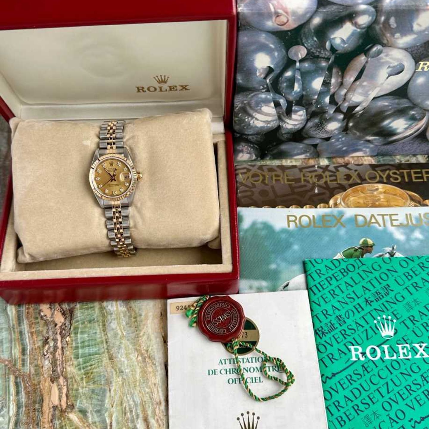 Rolex Lady-Datejust 69173G (1986) - Gold dial 26 mm Gold/Steel case (4/8)