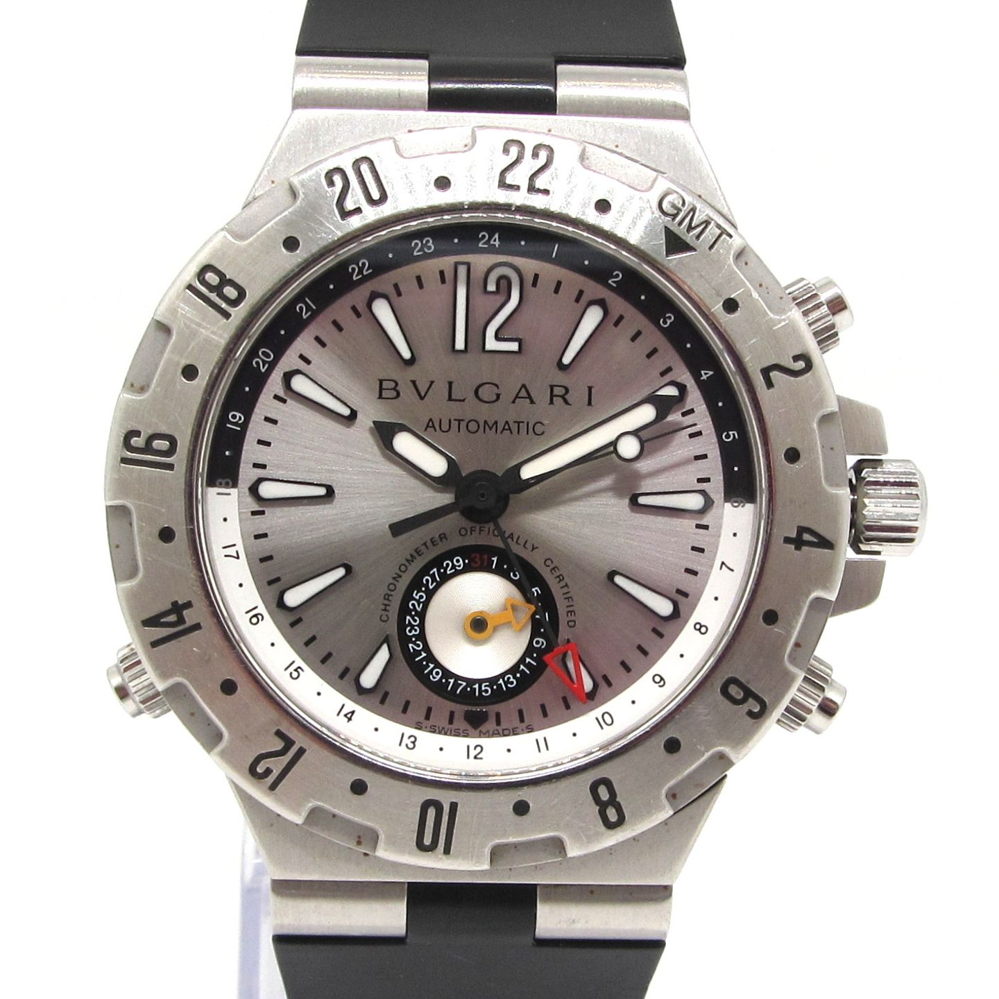 Bulgari Diagono GMT40S (Unknown (random serial)) - Silver dial 41 mm Steel case (1/6)