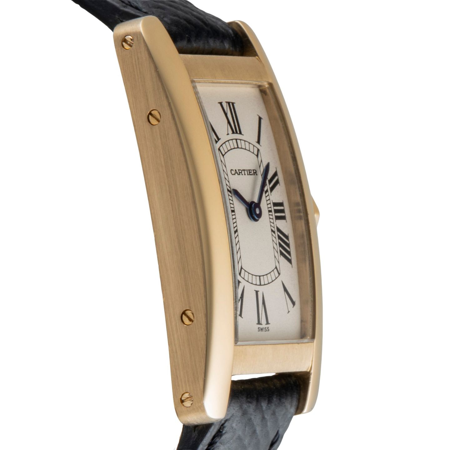 Cartier Tank Américaine W26015K2 (1996) - Silver dial 19 mm Yellow Gold case (7/8)