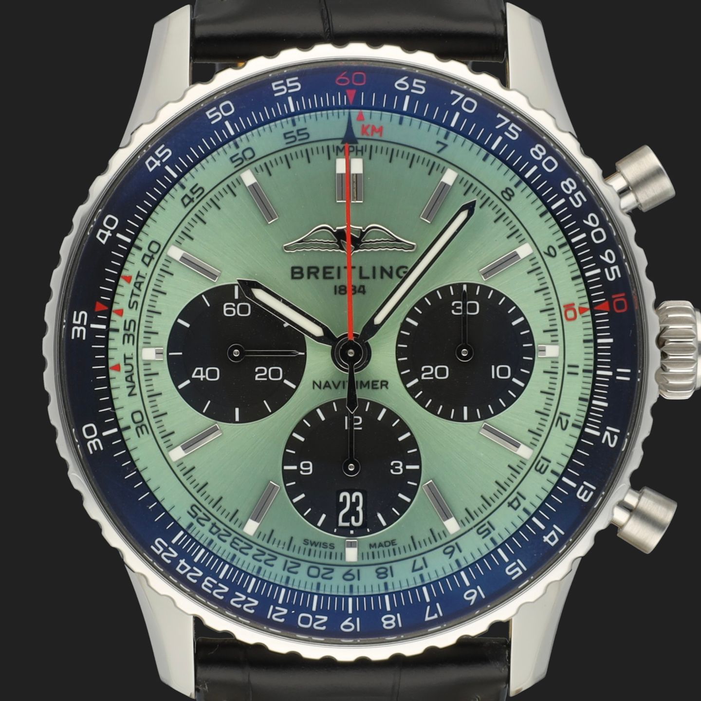 Breitling Navitimer 1 B01 Chronograph AB0138 (2024) - Zwart wijzerplaat 43mm Staal (2/8)