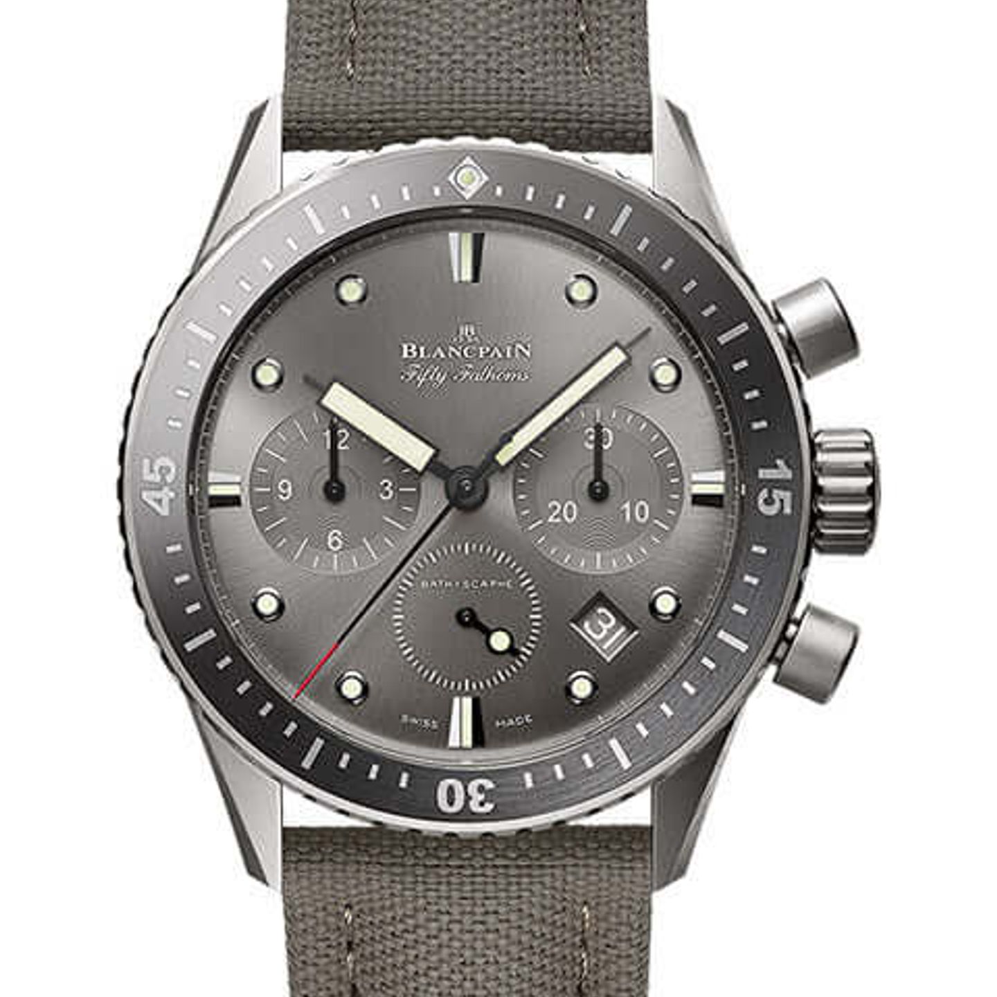 Blancpain Fifty Fathoms Bathyscaphe 5200-1210-98S (2025) - Grijs wijzerplaat 44mm Titanium (1/2)