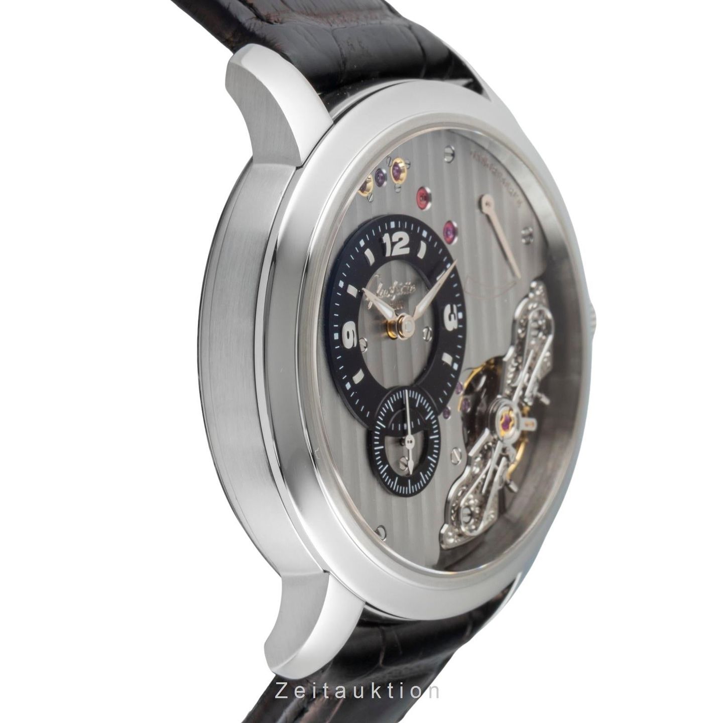 Glashütte Original PanoInverse 1-66-06-04-22-62 (2010) - Grijs wijzerplaat 42mm Staal (6/8)