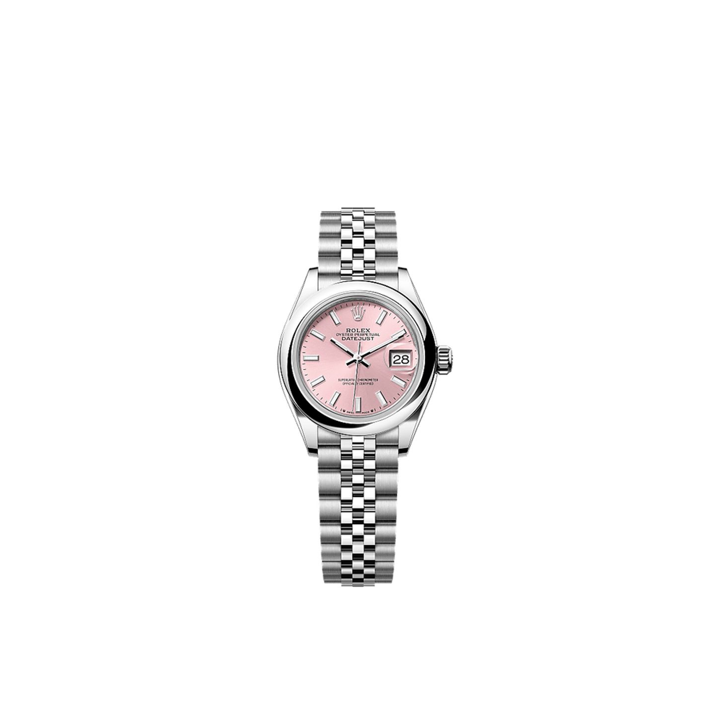Rolex Lady-Datejust 279160 (2025) - Roze wijzerplaat 28mm Staal (1/1)