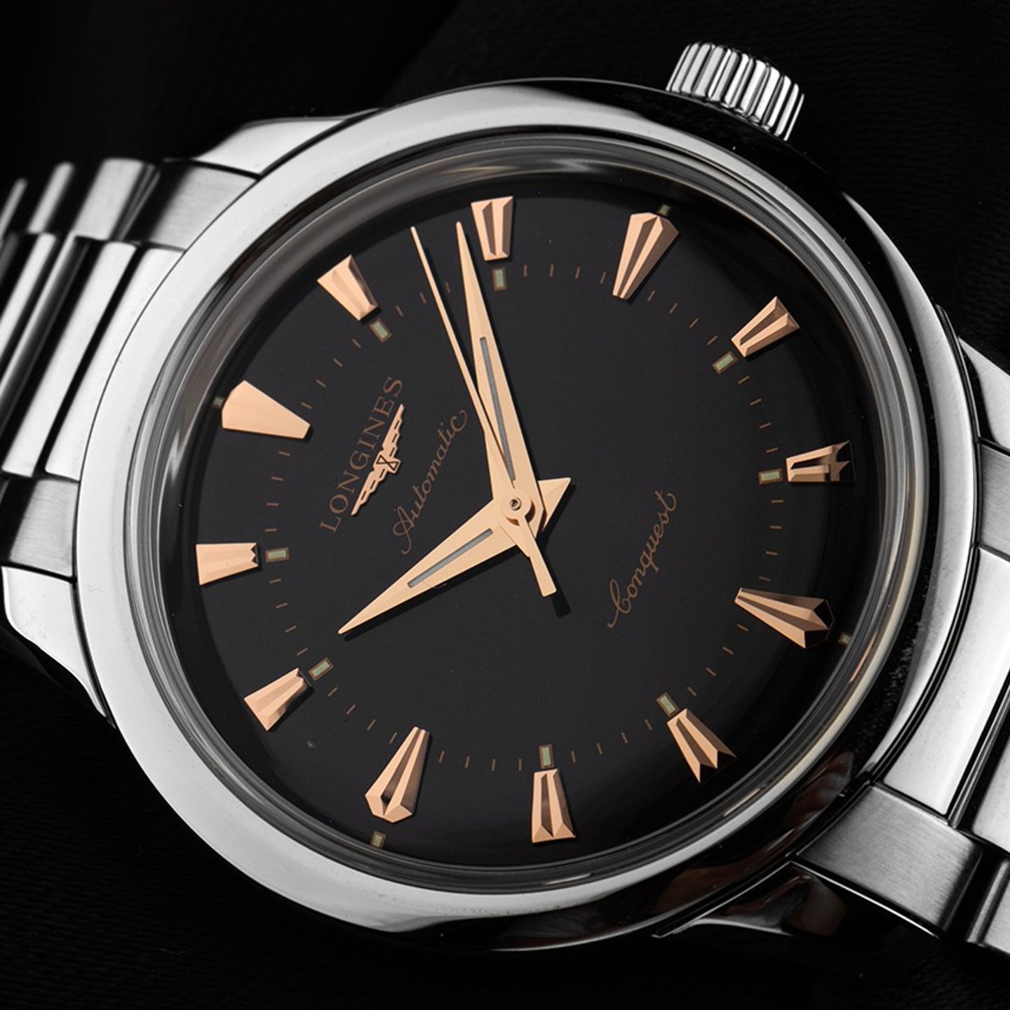 Longines Conquest Heritage L1.649.4.52.6 (2025) - Zwart wijzerplaat 38mm Staal (3/7)