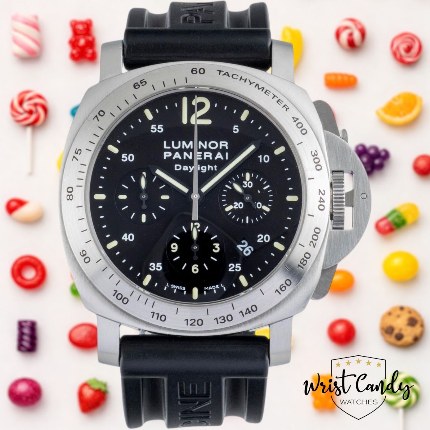 Panerai Luminor Chrono PAM00250 (2010) - Black dial 44 mm Steel case (1/8)