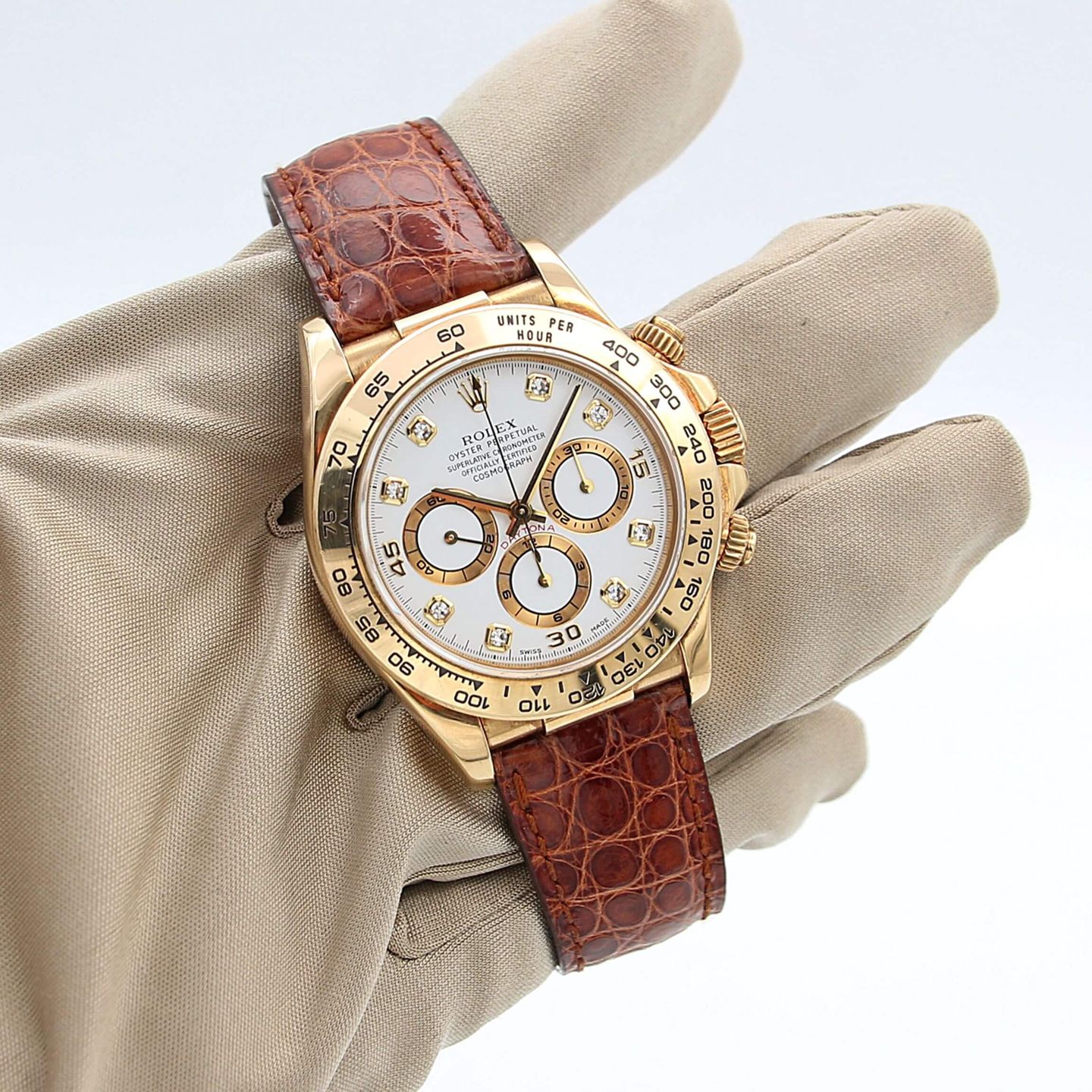 Rolex Daytona 16518 (1996) - White dial 40 mm Yellow Gold case (1/8)